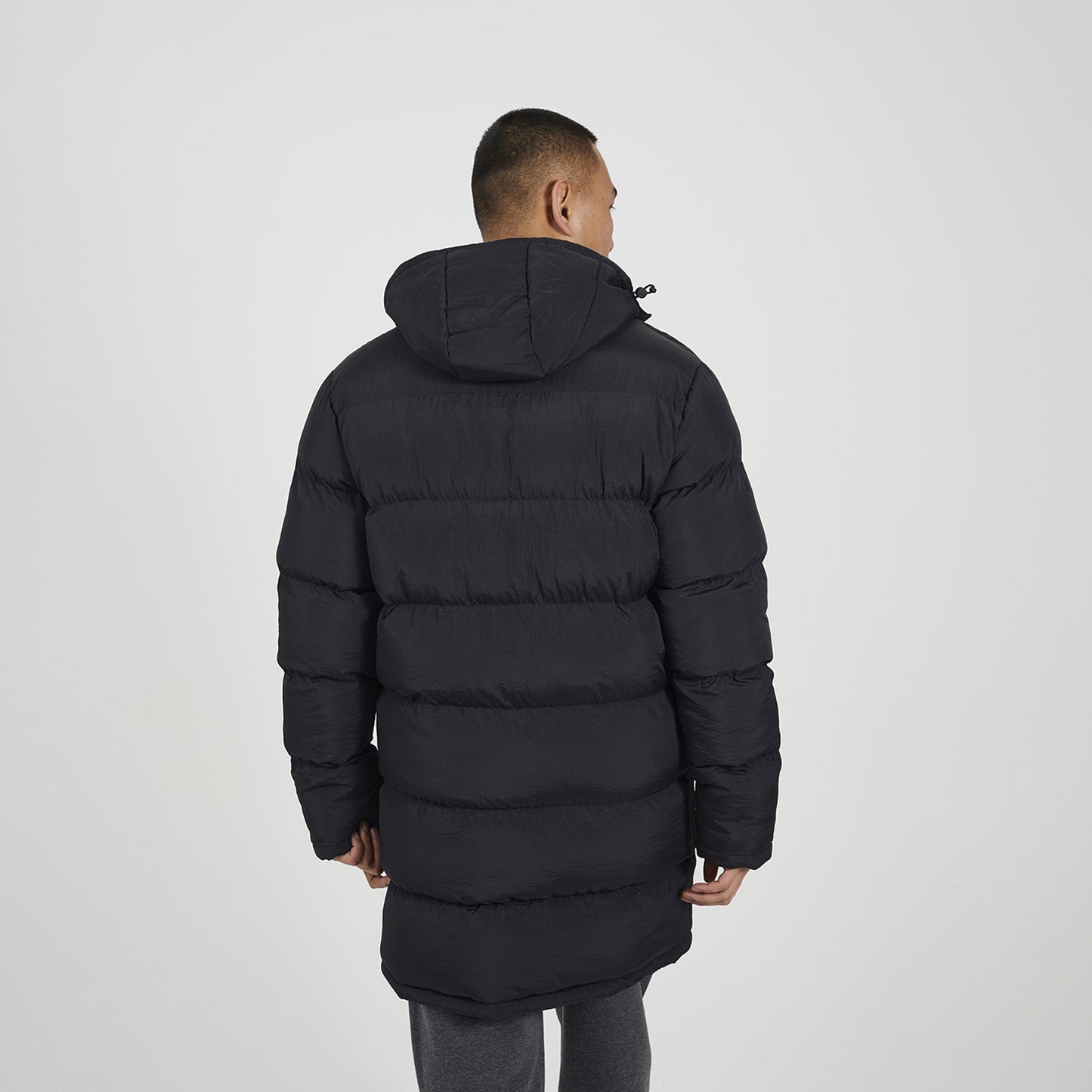 Brave Soul Black Longline Hooded Padded Jacket - Black Image 2