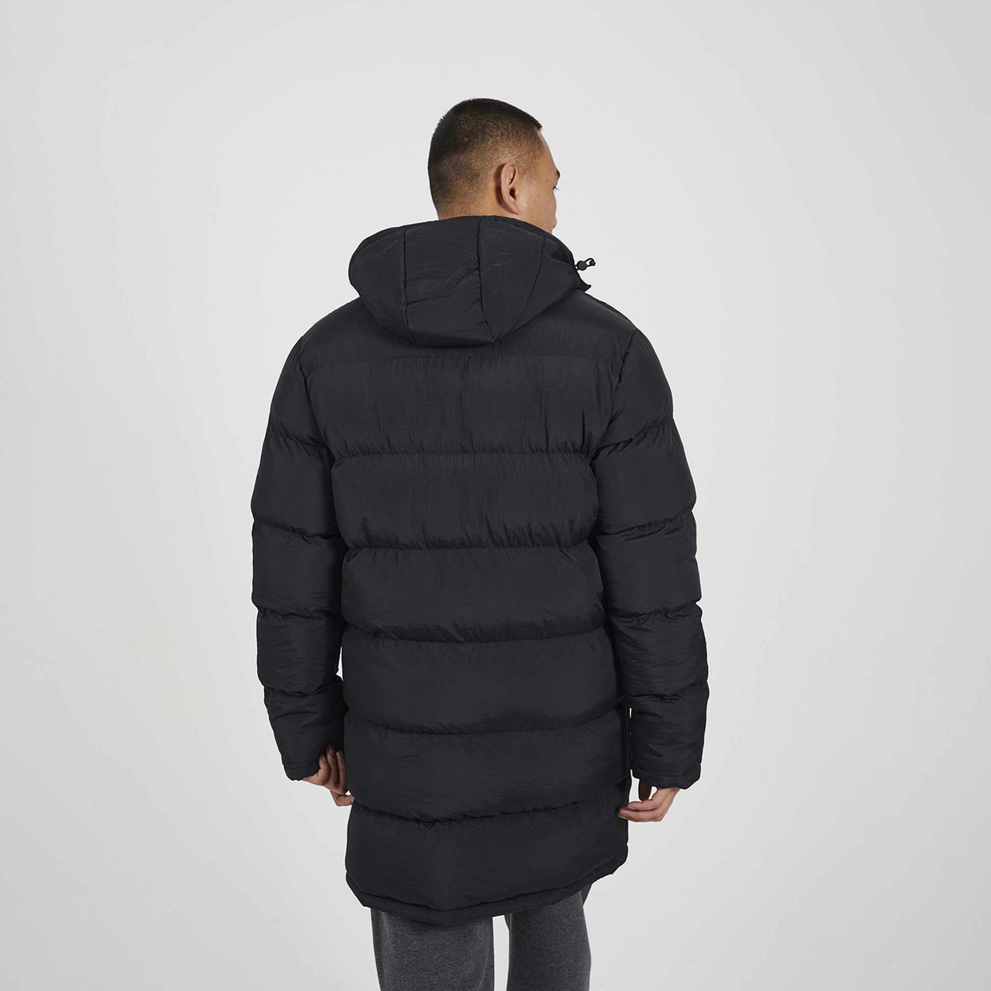 Brave Soul Black Longline Hooded Padded Jacket - Black Image 2
