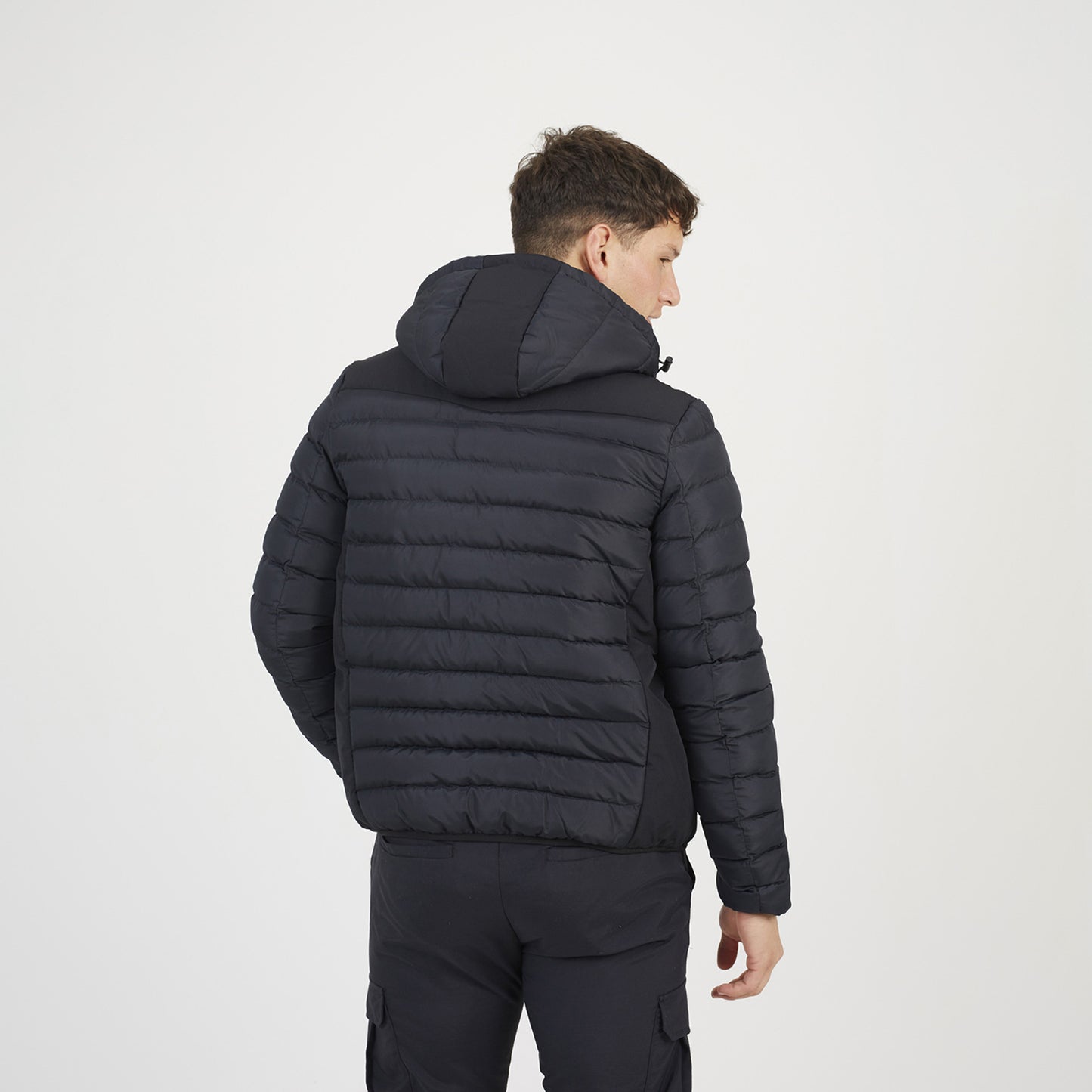 Brave Soul Black Padded Soft Shell Hooded Jacket - Black Image 2