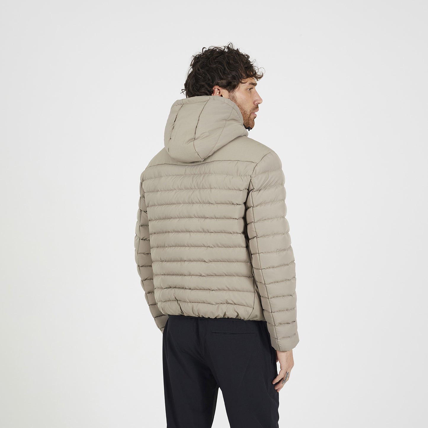Brave Soul Taupe Padded Hooded Jacket - Taupe Image 2