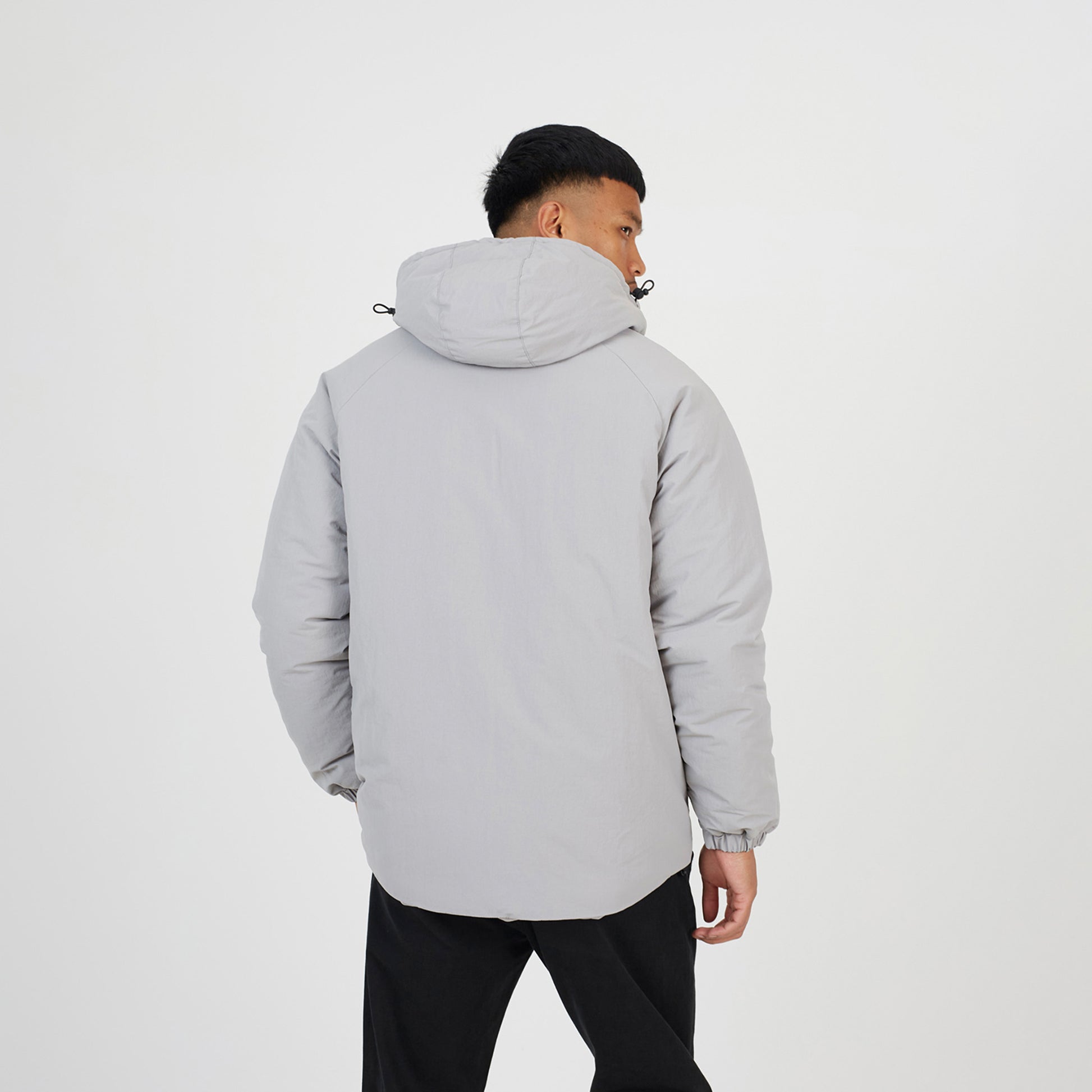 Brave Soul Light Grey Padded Hooded Jacket - Light Grey Image 2