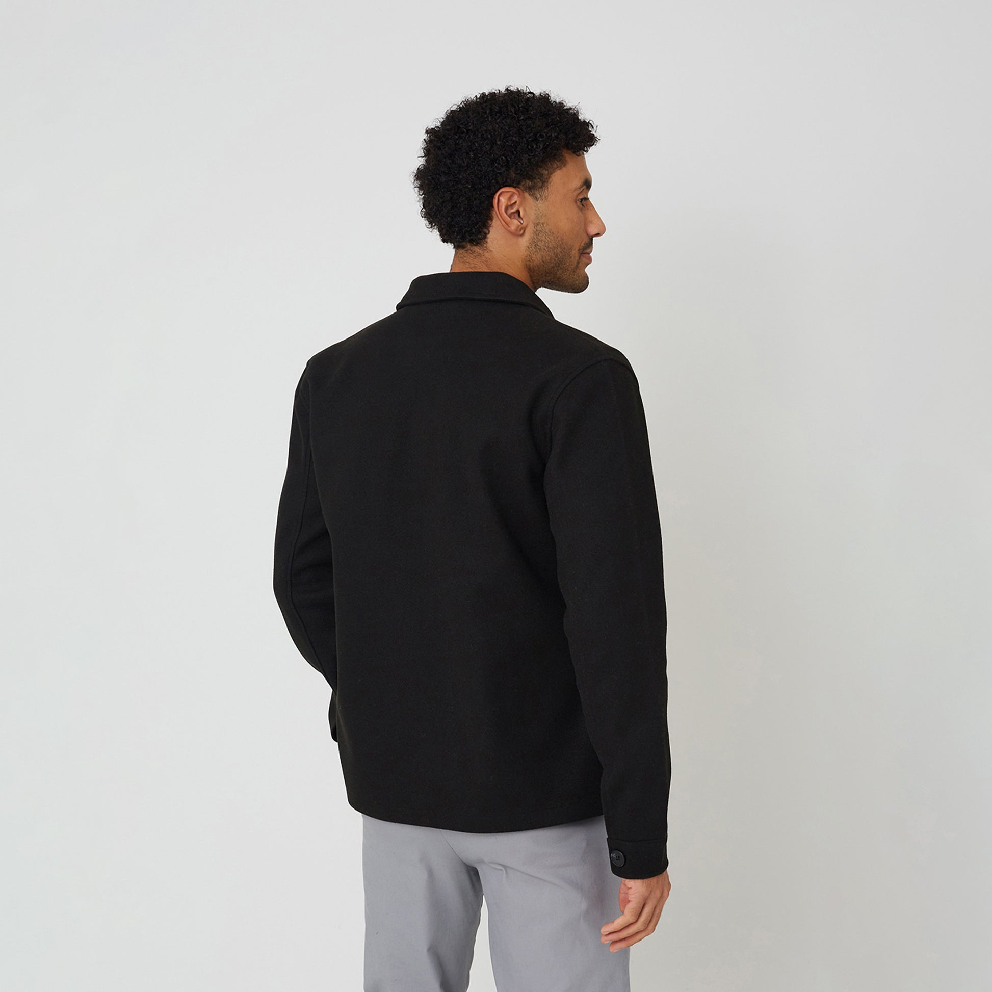 Brave Soul Black Faux Wool Button Through Shacket - Black Image 2