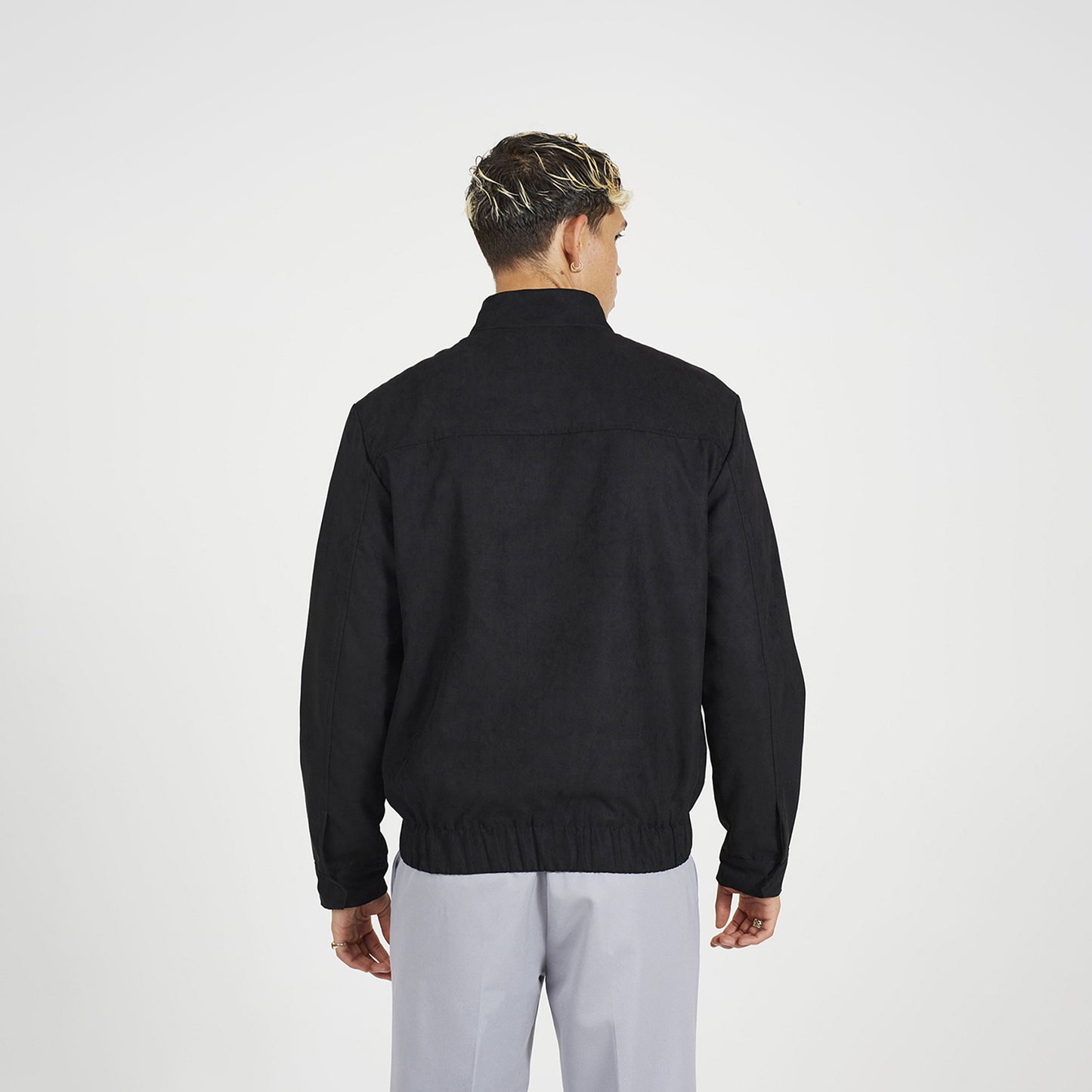 Brave Soul Black Faux Suede Bomber Jacket - Black Image 2