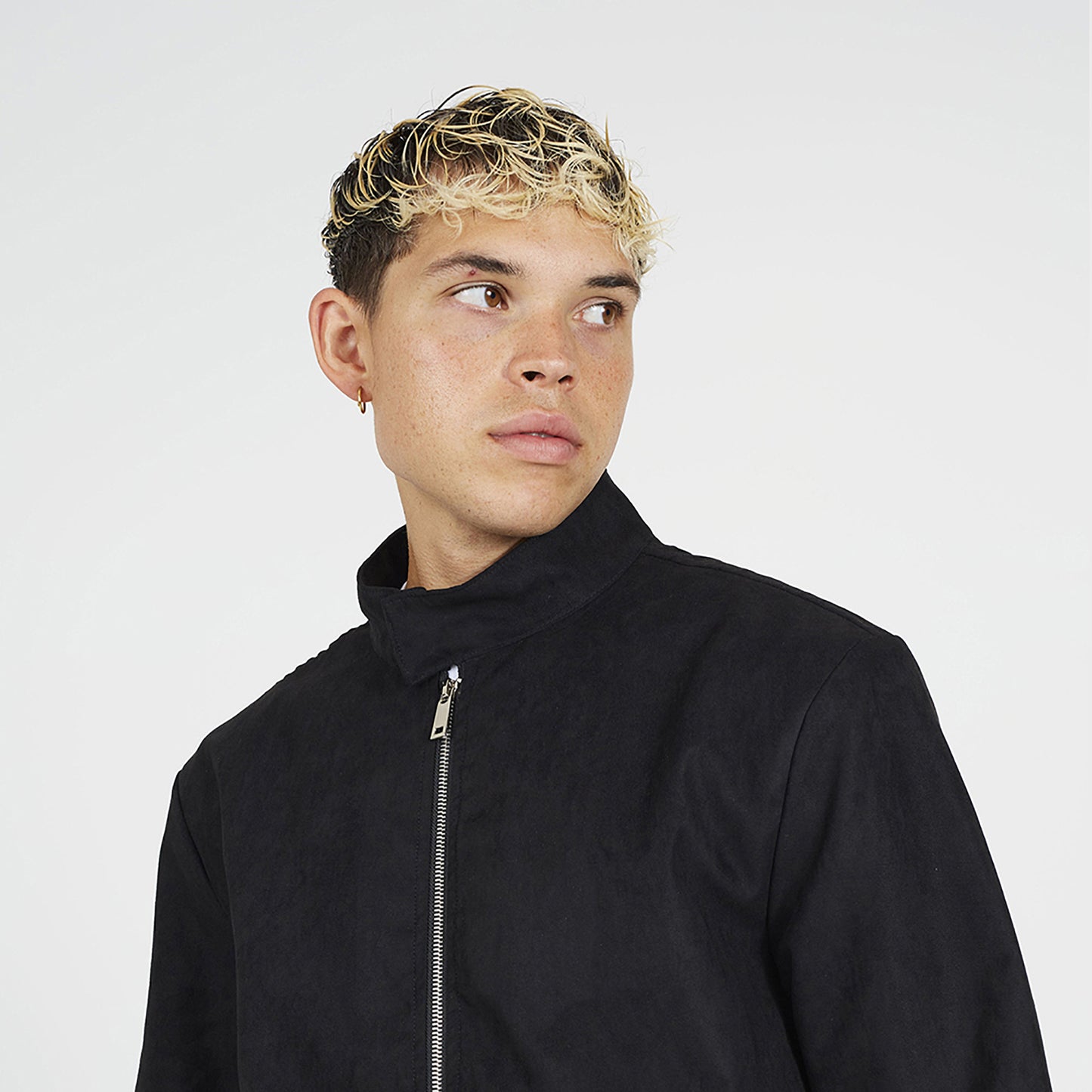 Brave Soul Black Faux Suede Bomber Jacket - Black Image 4
