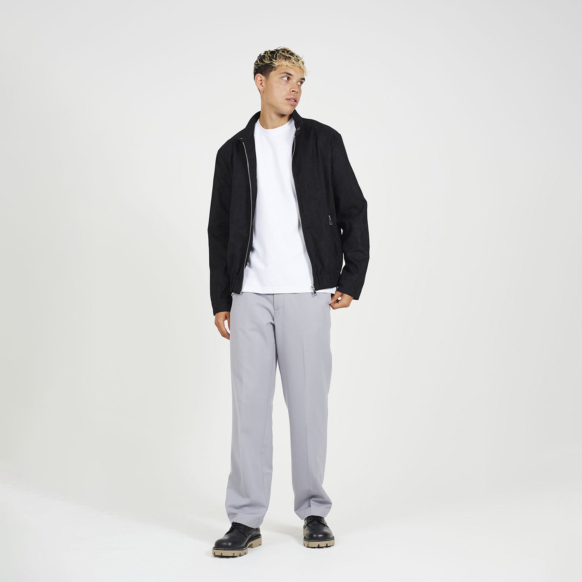 Brave Soul Black Faux Suede Bomber Jacket - Black Image 3