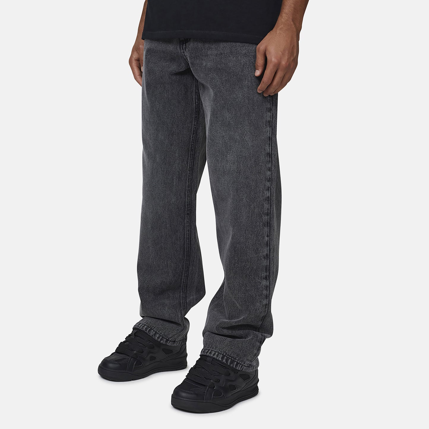 Good For Nothing  Grey Baggy Vintage Wash Denim Jeans - Grey Image 2