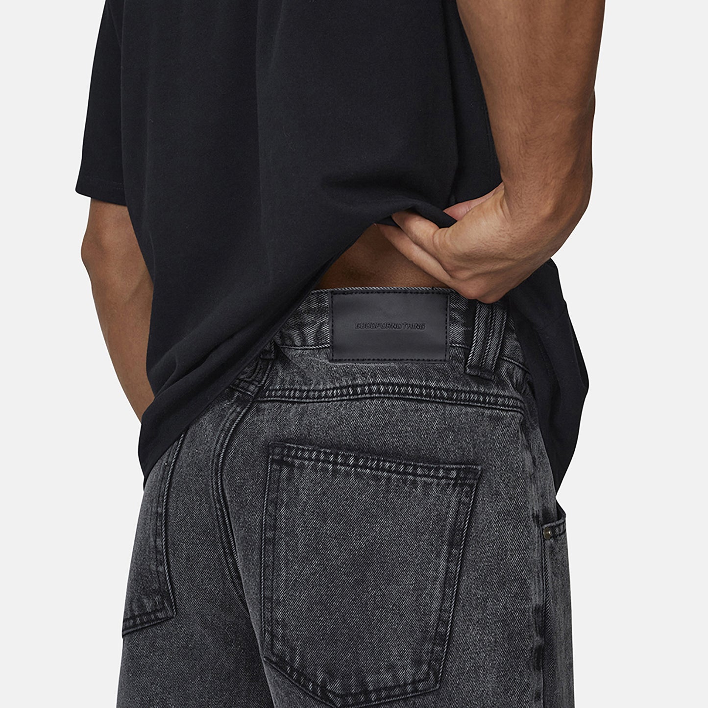 Good For Nothing  Grey Baggy Vintage Wash Denim Jeans - Grey Image 4
