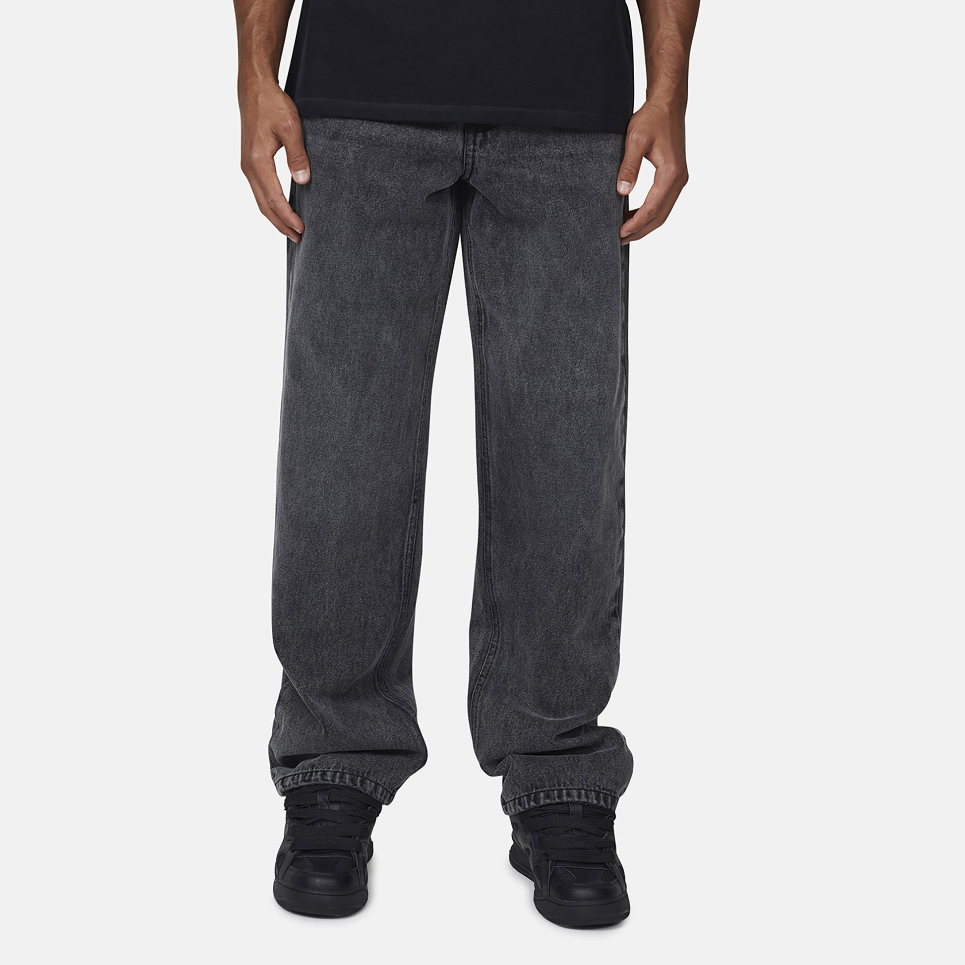Good For Nothing  Grey Baggy Vintage Wash Denim Jeans - Grey Image 1