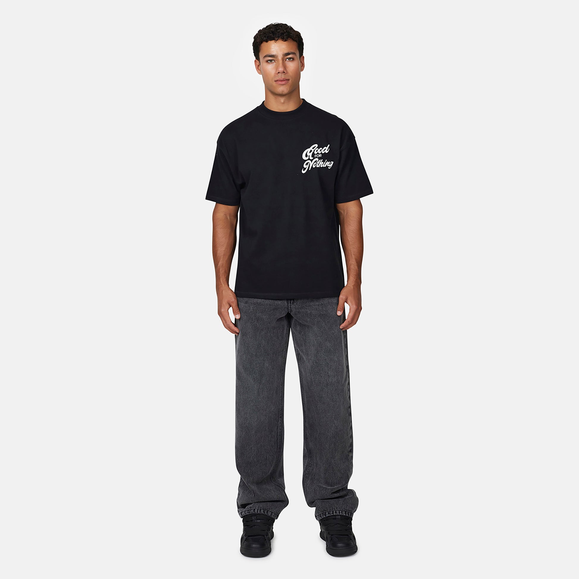 Good For Nothing  Grey Baggy Vintage Wash Denim Jeans - Grey Image 3