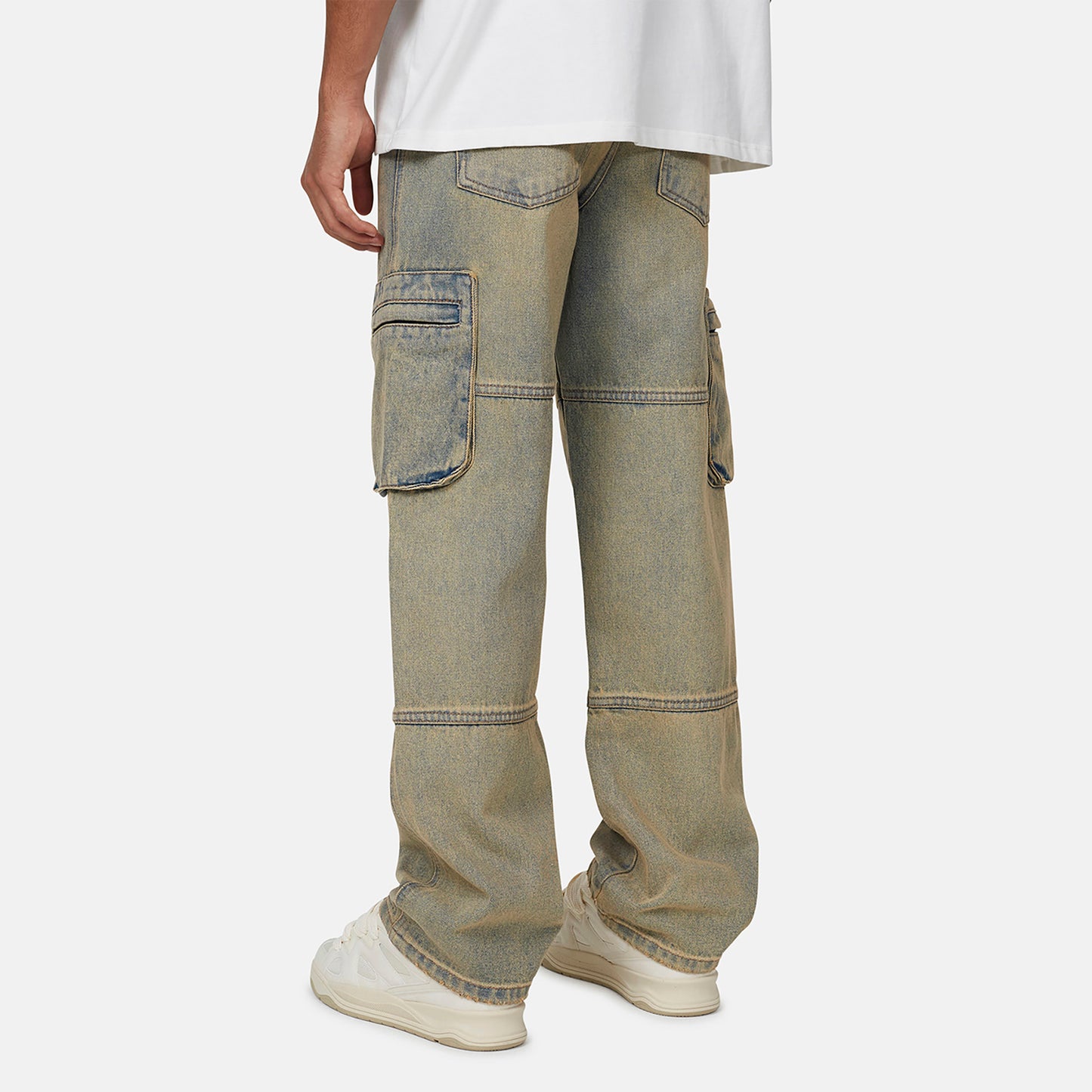 Good For Nothing  Blue Baggy Washed Cargo Denim Jeans - Blue Image 2