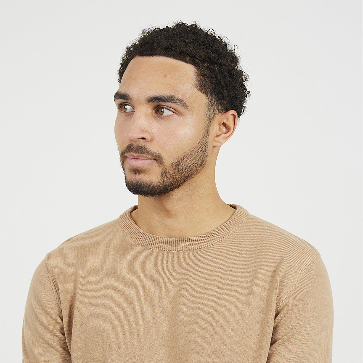 Brave Soul Tan Crew Neck Knitted Jumper - Tan Image 4