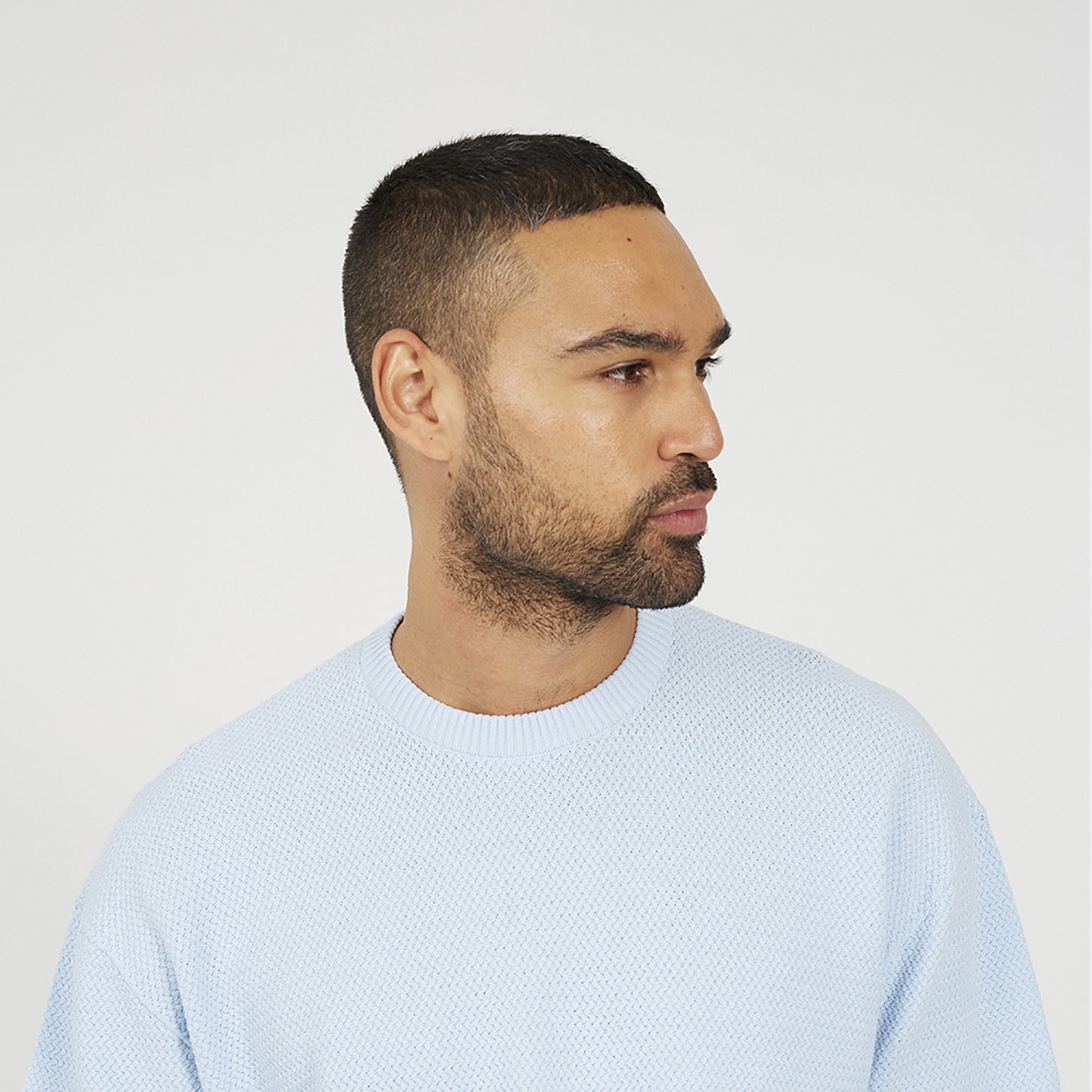 Brave Soul Light Blue Short Sleeve Knitted T-Shirt - Light Blue Image 4