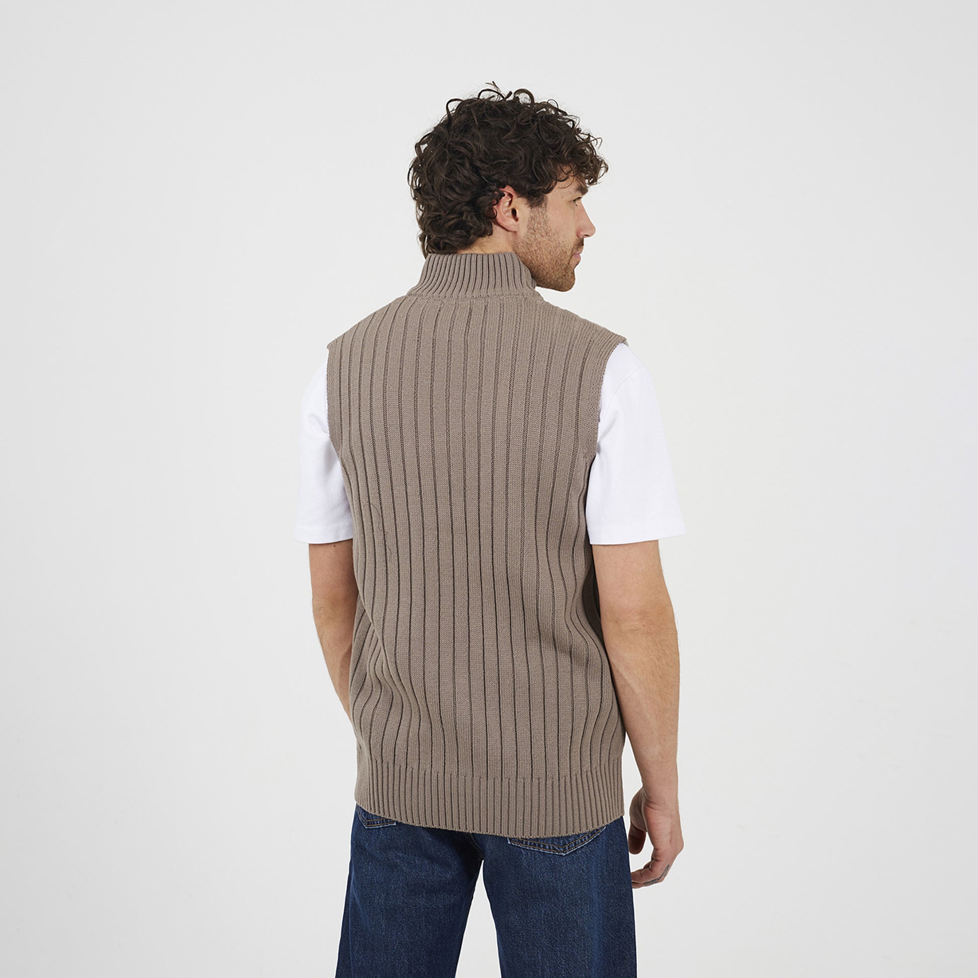 Brave Soul Grey Sleeveless Quarter Zip Jumper - Grey Image 2