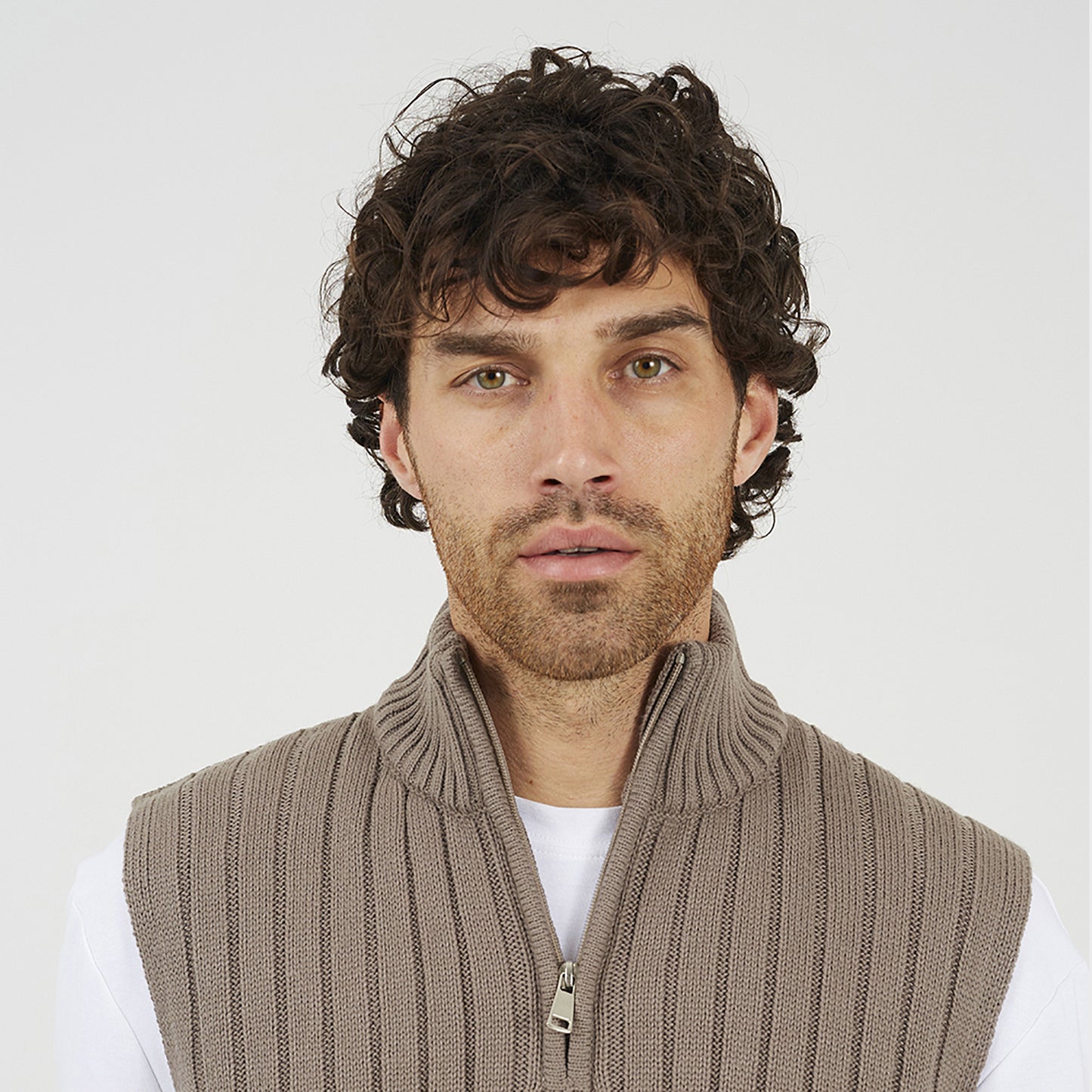 Brave Soul Grey Sleeveless Quarter Zip Jumper - Grey Image 4