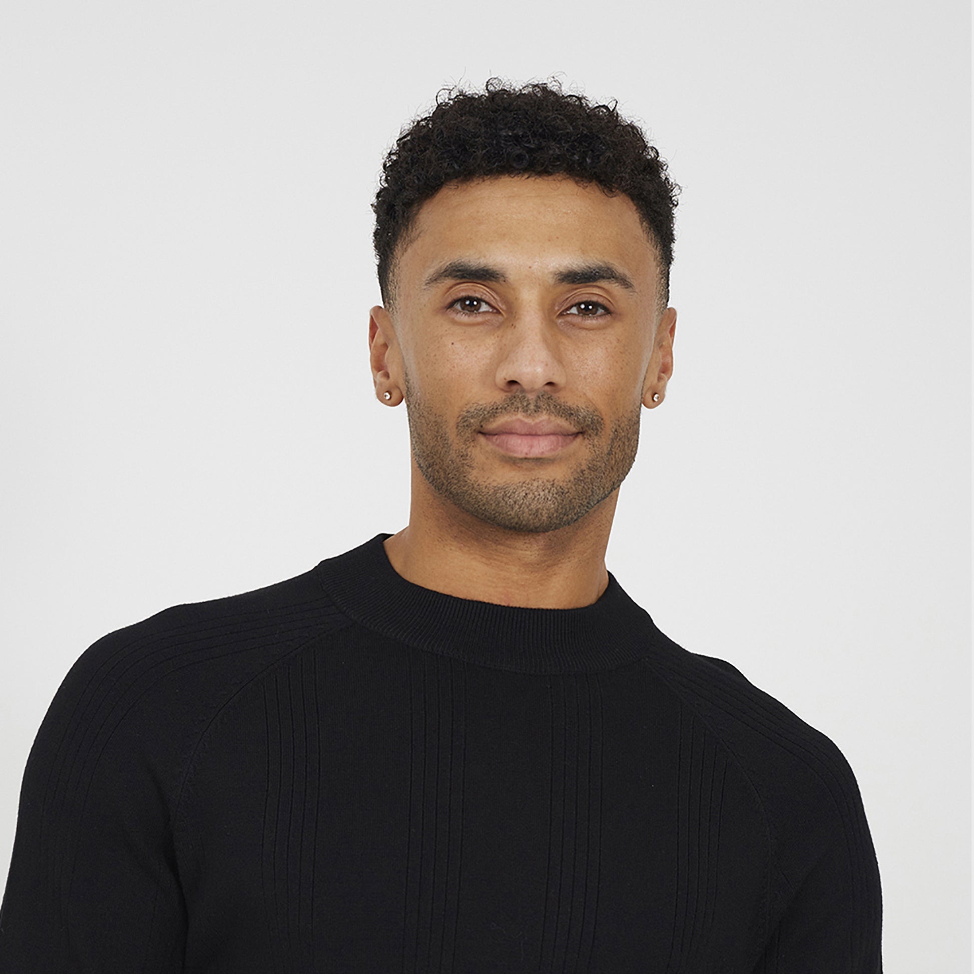 Brave Soul Black Long Sleeve Ribbed Raglan Jumper - Black Image 4