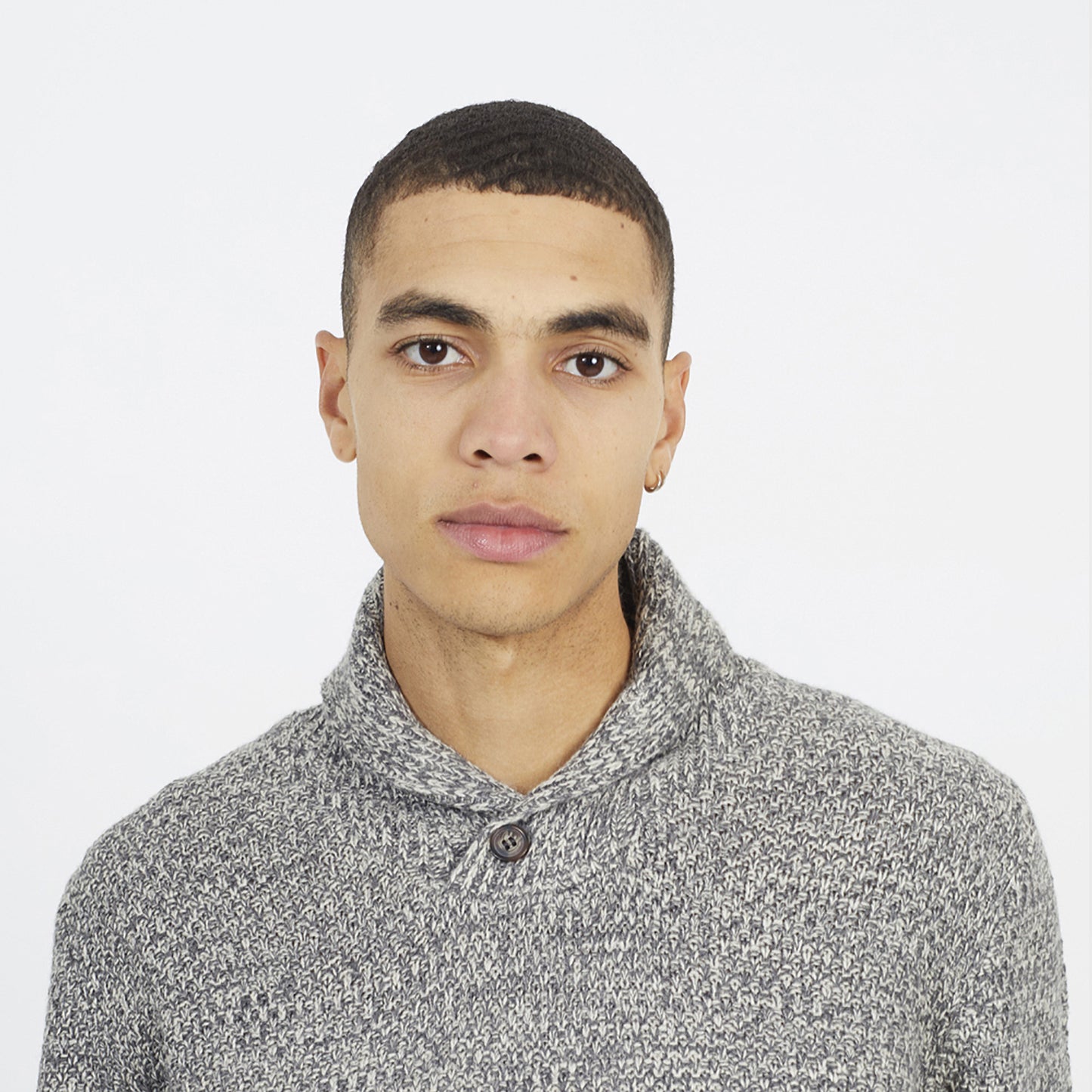 Brave Soul Ecru Shawl Neck Textured Knit Jumper - Ecru Image 4