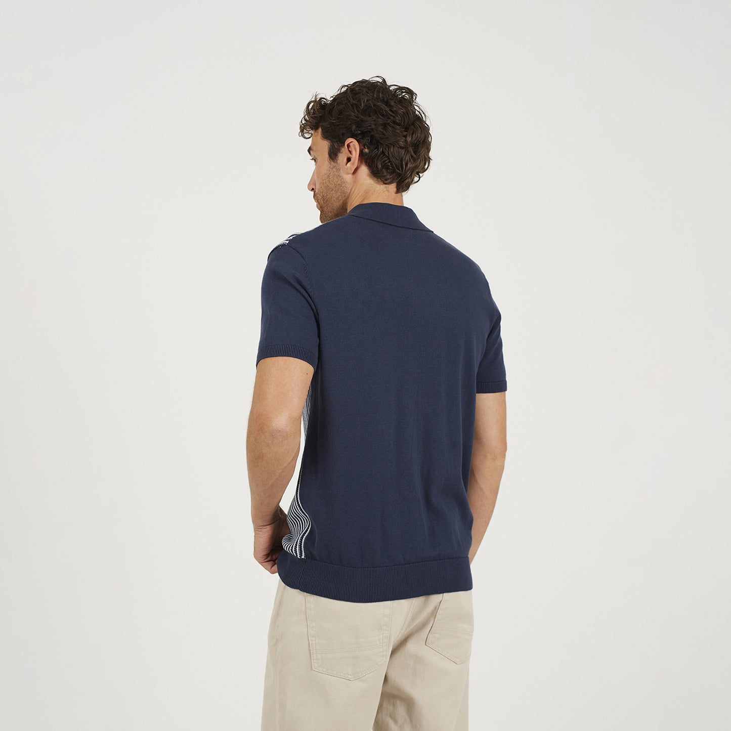 Brave Soul Navy Knitted Short Sleeve Shirt - Navy Image 2