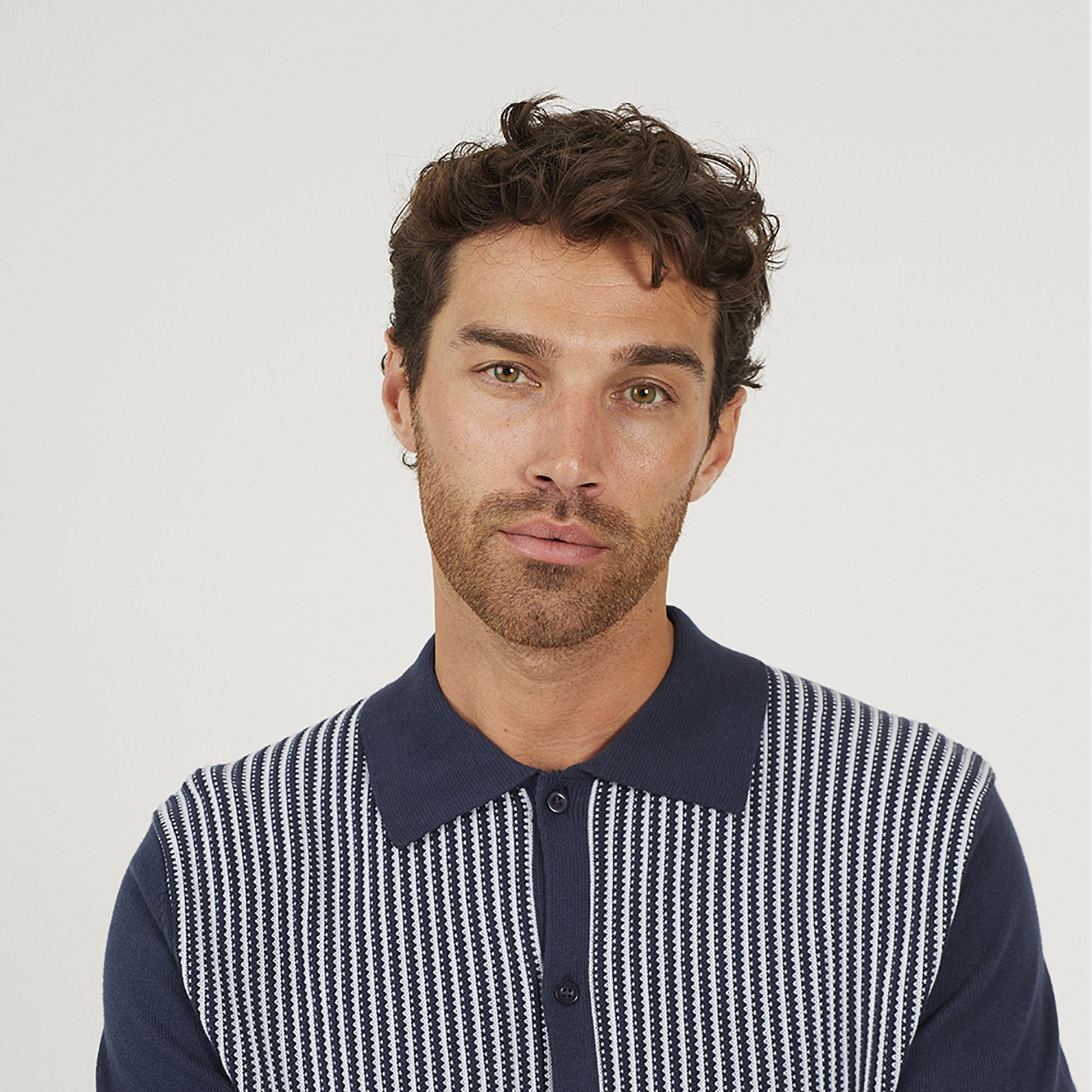 Brave Soul Navy Knitted Short Sleeve Shirt - Navy Image 4