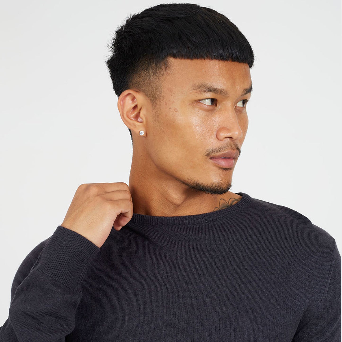 Brave Soul Navy 2 Pack Crew Neck Knit Jumpers - Navy Image 4