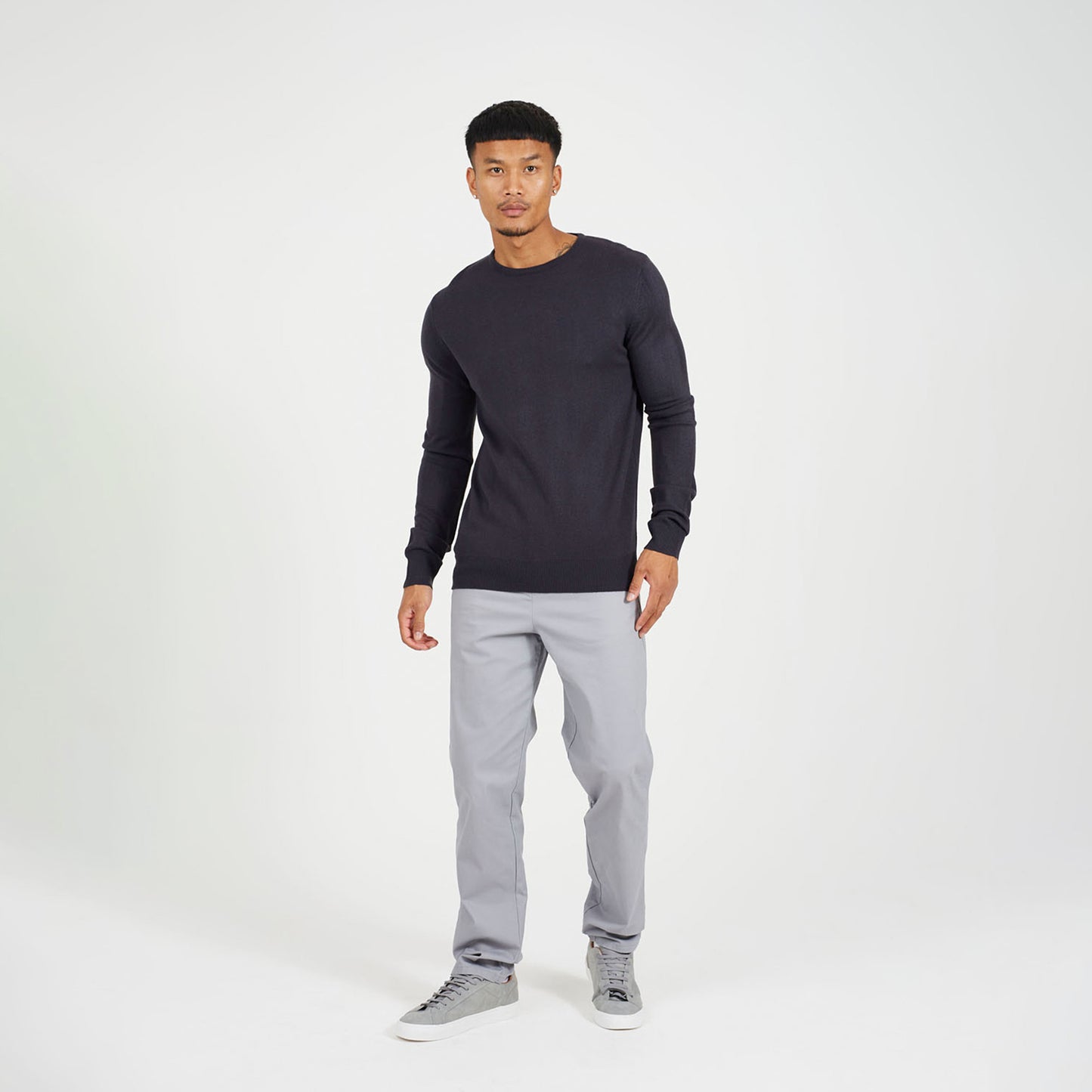 Brave Soul Navy 2 Pack Crew Neck Knit Jumpers - Navy Image 3