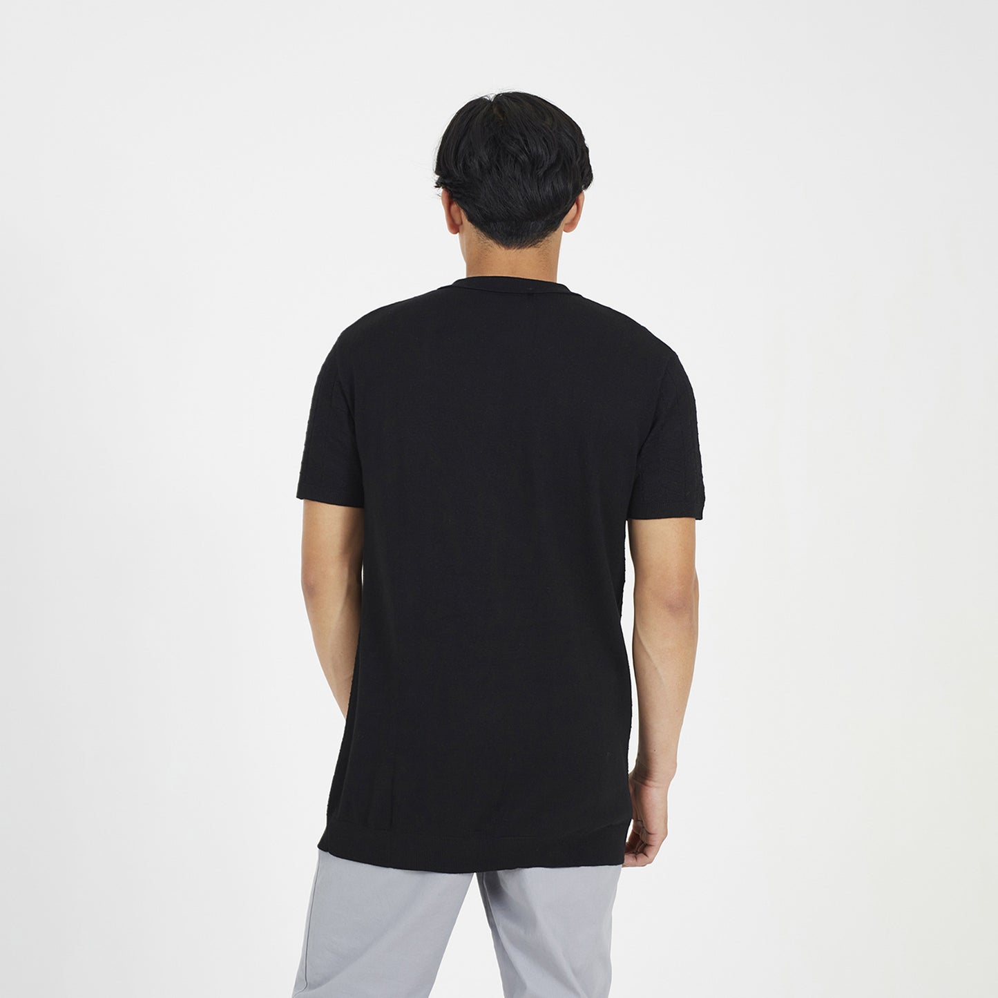 Brave Soul Black Short Sleeve Knitted Polo Shirt - Black Image 2