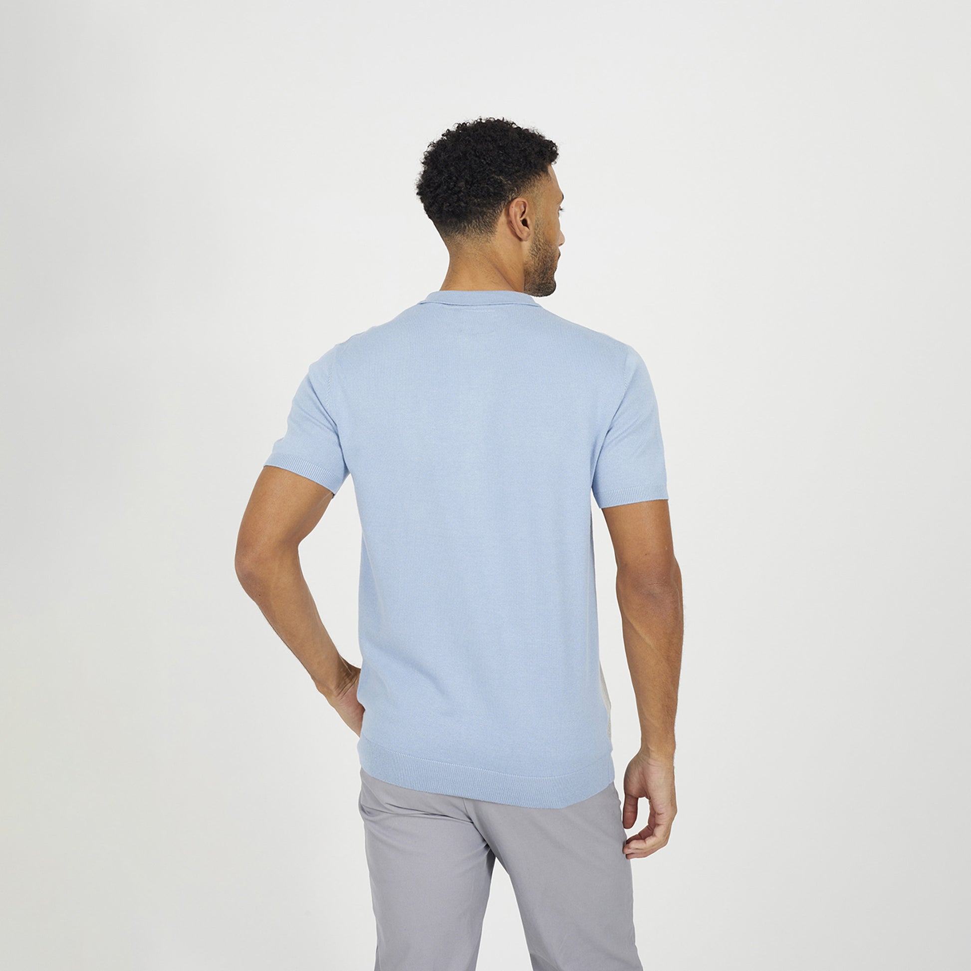 Brave Soul Blue Knitted Short Sleeve Shirt - Blue Image 2