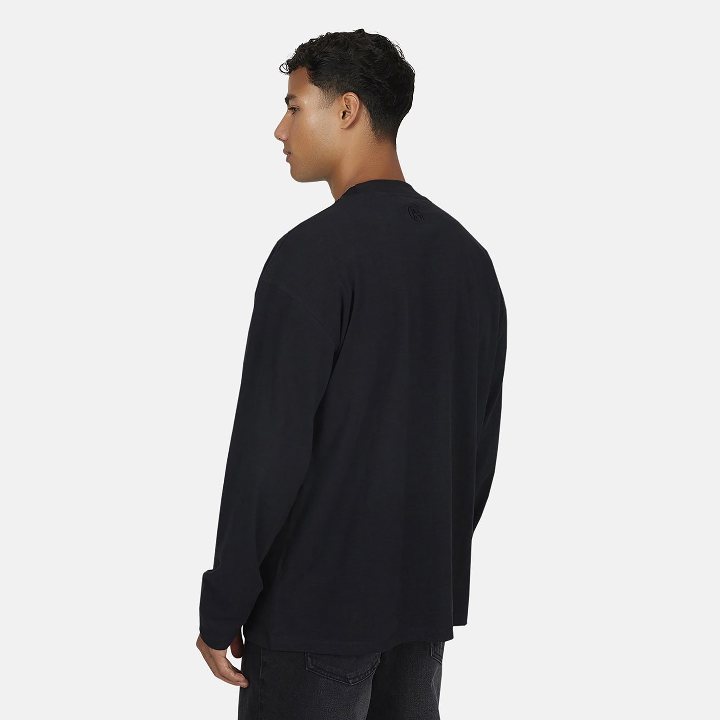 Good For Nothing  Black Relaxed Long Sleeve T-Shirt - Black Image 2
