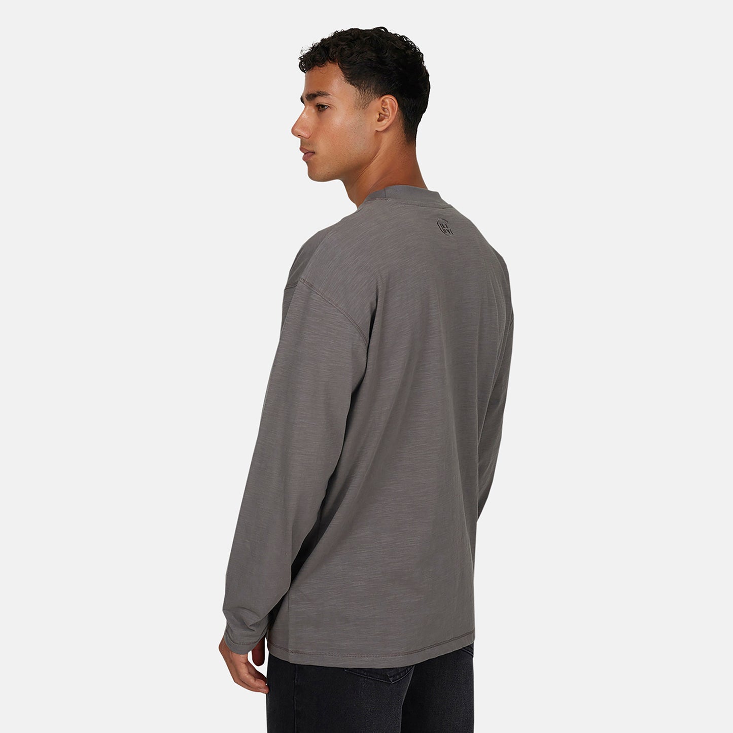 Good For Nothing  Dark Grey Relaxed Long Sleeve T-Shirt - Dark Grey Image 2