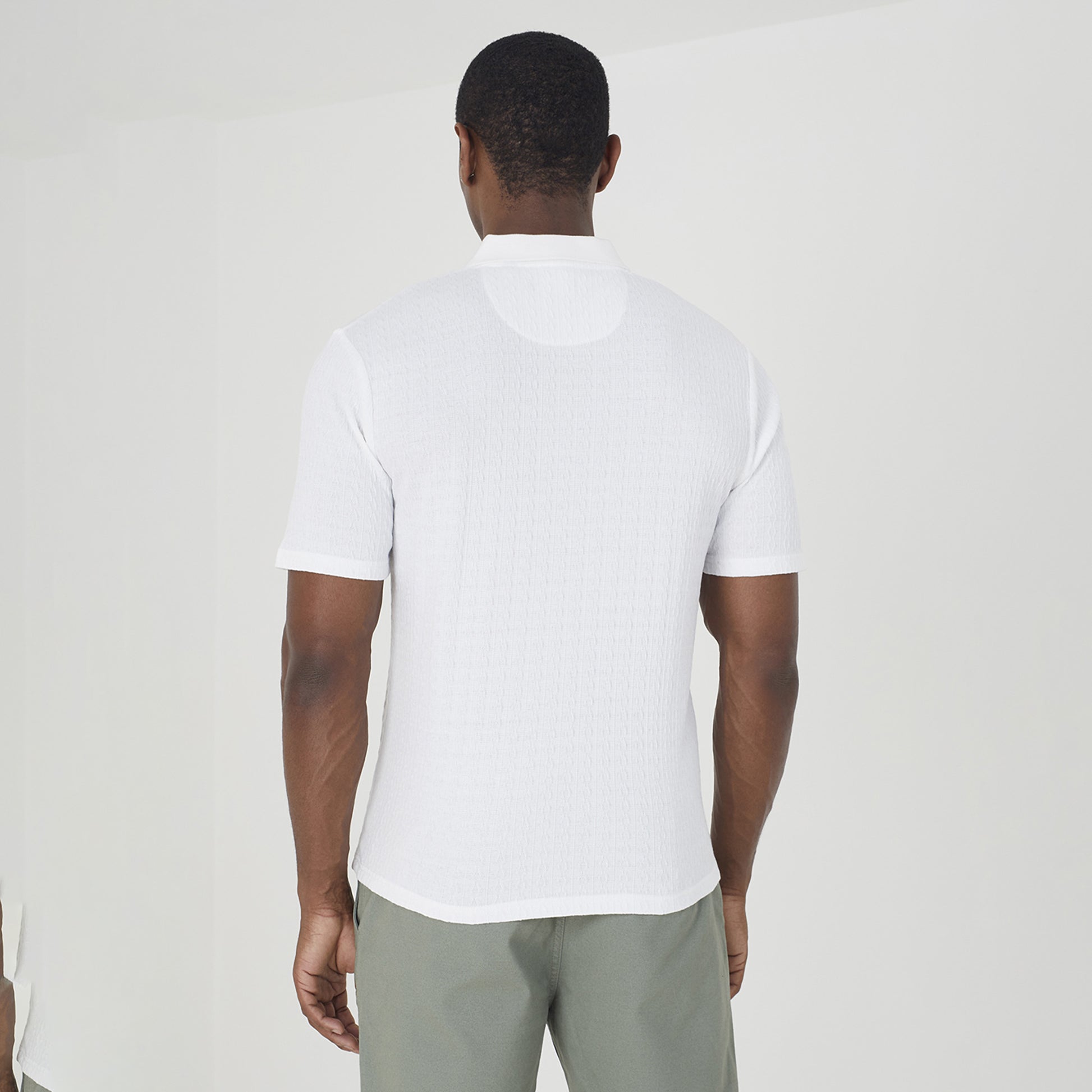 Brave Soul White Short Sleeve Polo Shirt - White Image 2