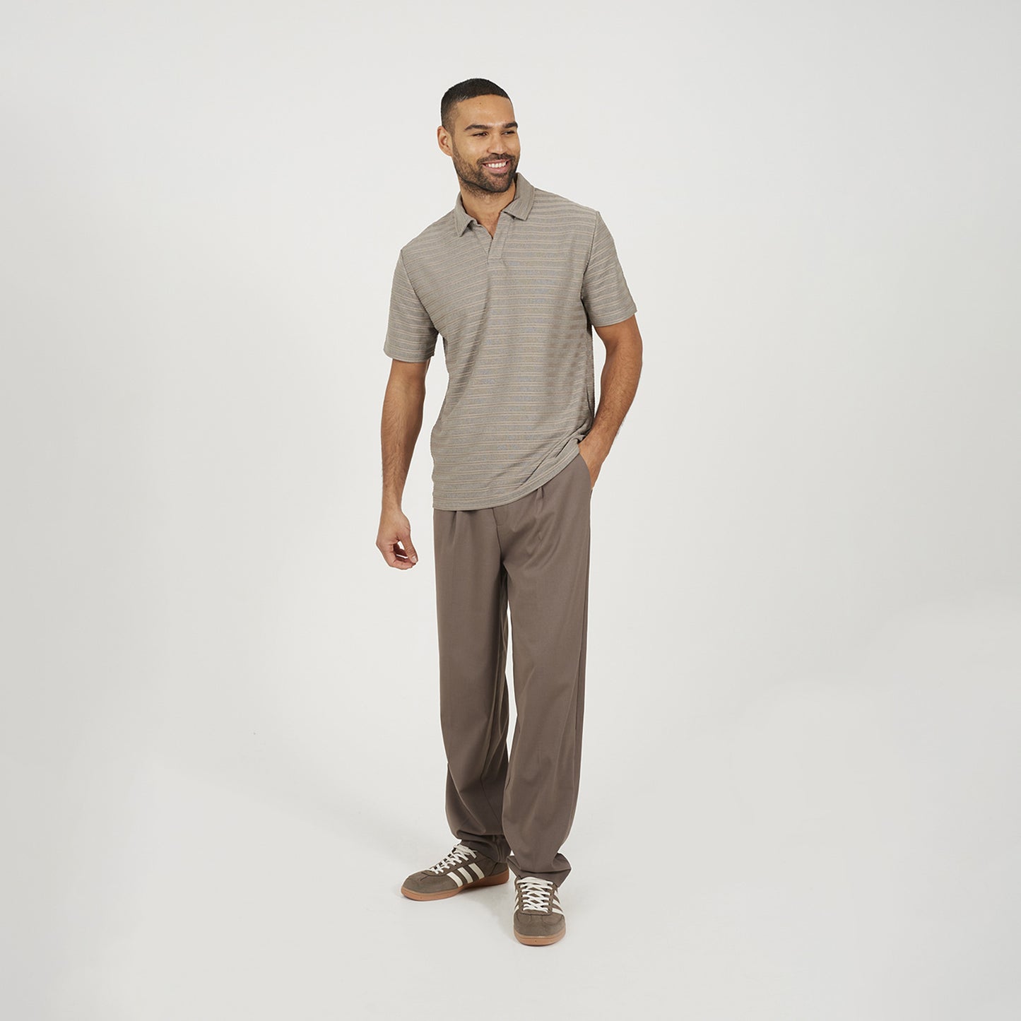 Brave Soul Brown Trophy Neck Polo Shirt - Brown Image 3