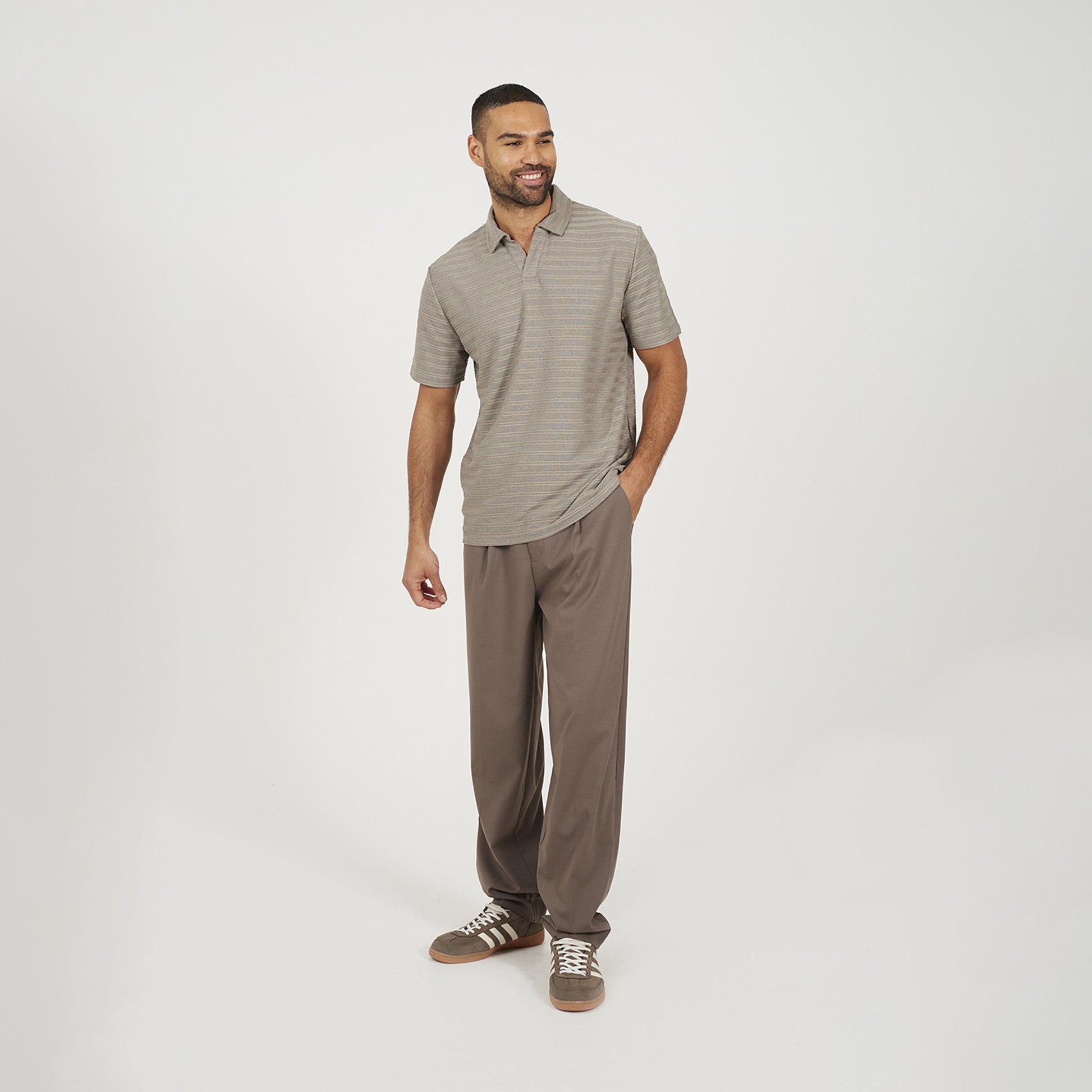 Brave Soul Brown Trophy Neck Polo Shirt - Brown Image 3