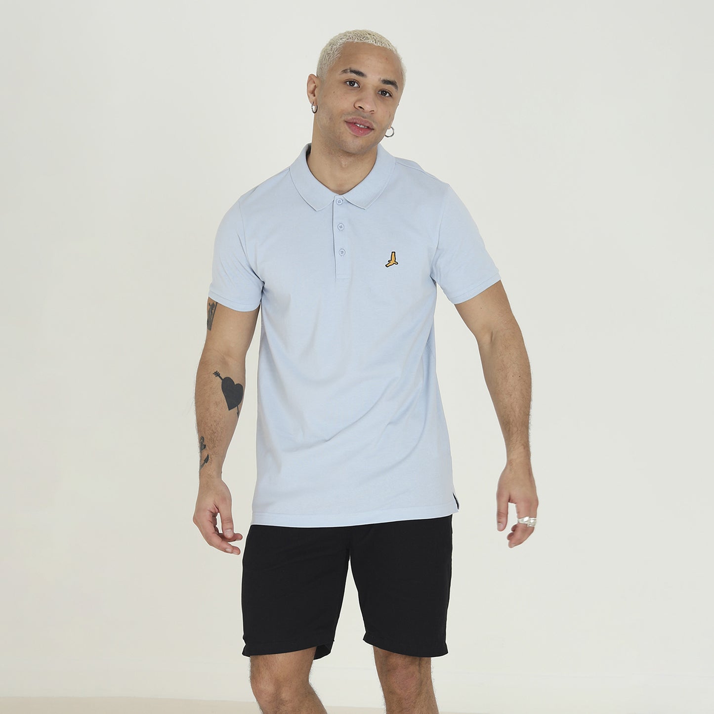 Brave Soul Baby Blue 3 Pack Cotton Jersey Polo Shirts - Baby Blue Image 2