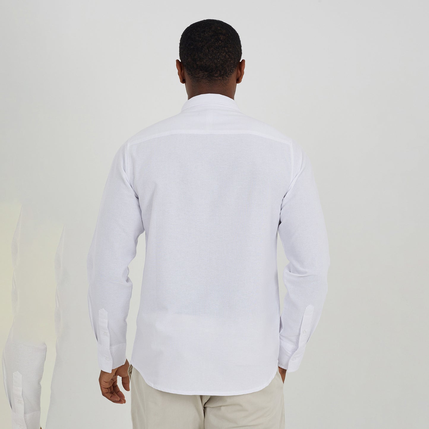 Brave Soul White Cotton Long Sleeve Oxford Shirt - White Image 2
