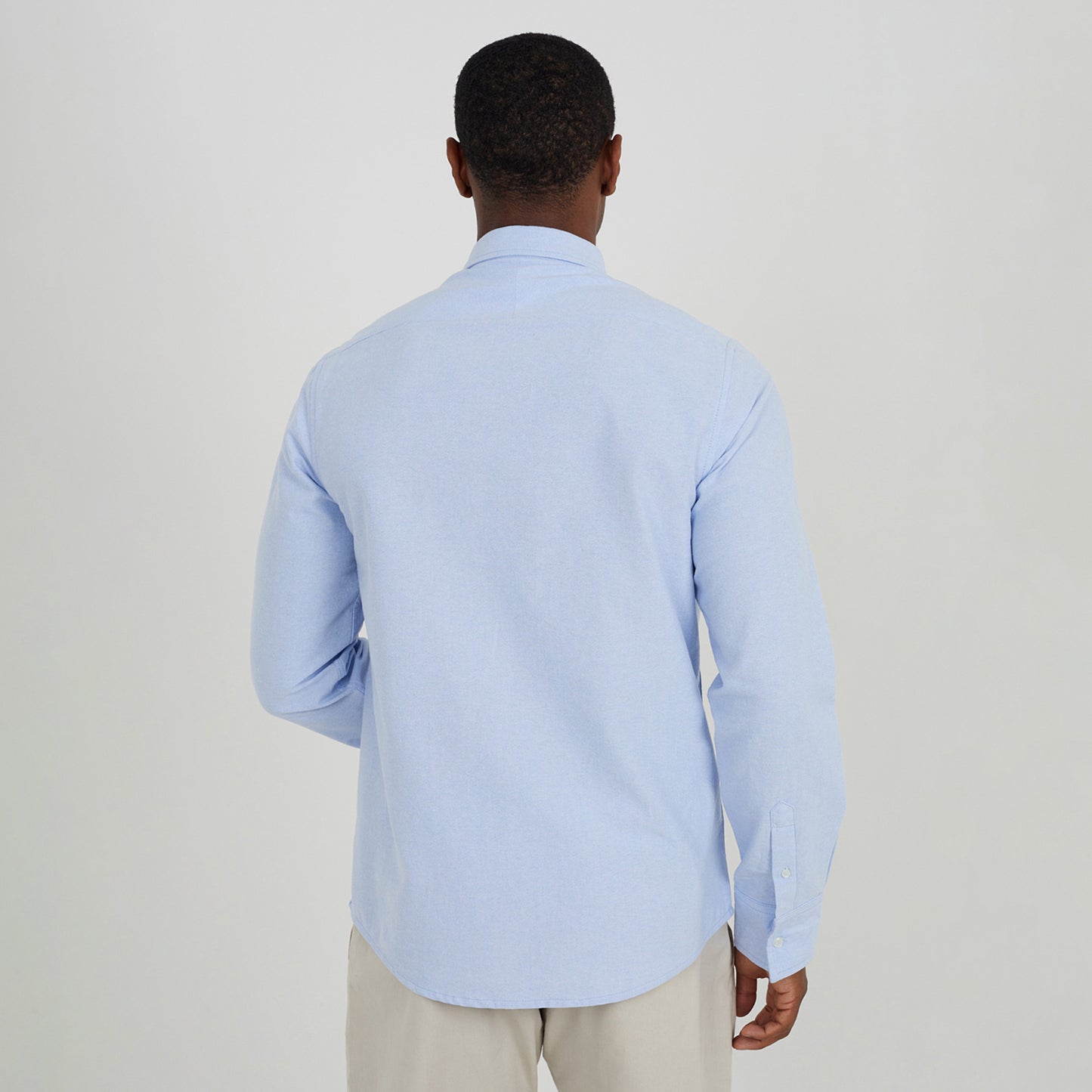 Brave Soul Light Blue Cotton Long Sleeve Oxford Shirt - Light Blue Image 2