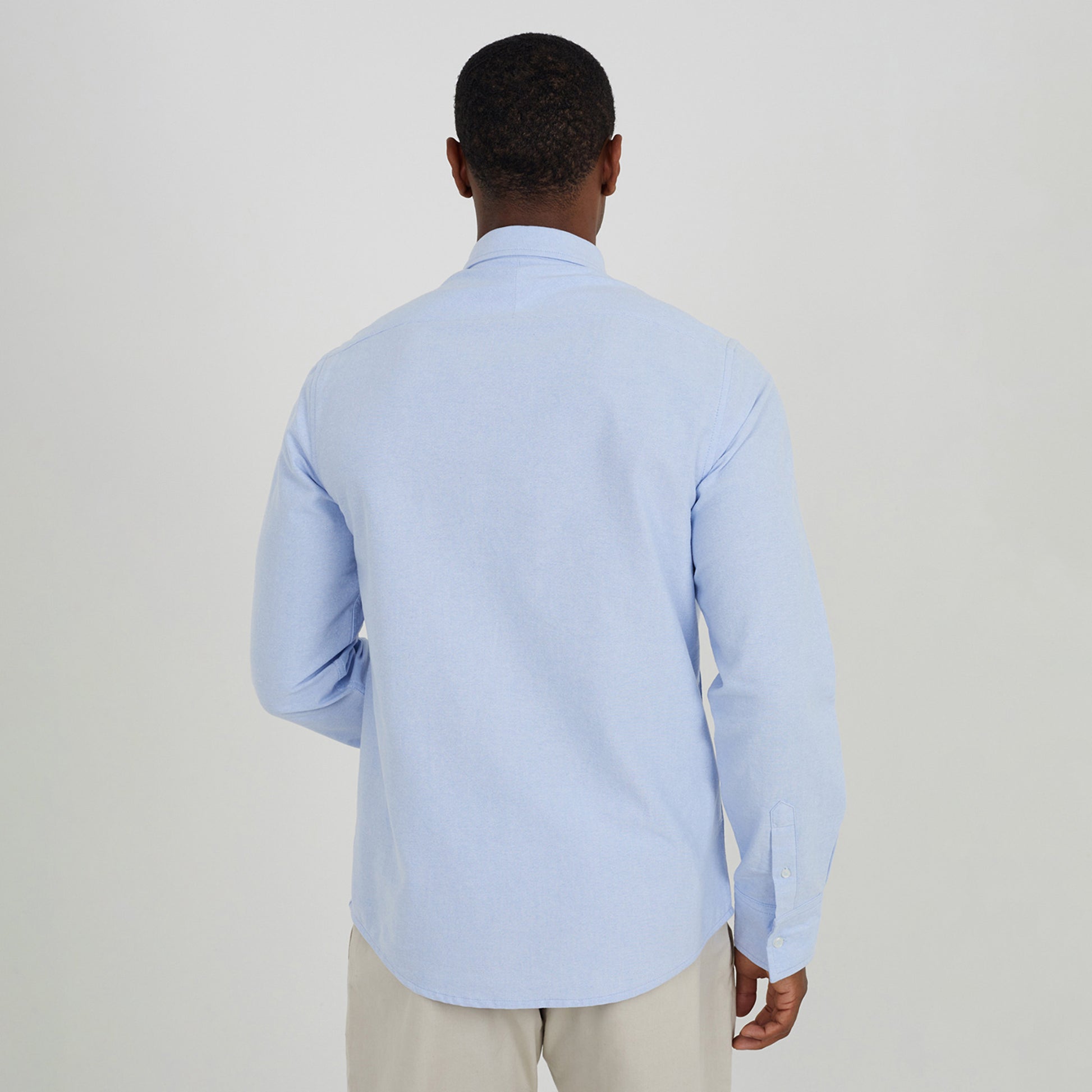 Brave Soul Light Blue Cotton Long Sleeve Oxford Shirt - Light Blue Image 2