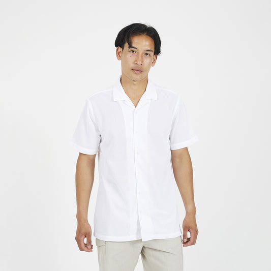 Brave Soul Off White Revere Collar Short Sleeve Shirt - Off White Image 1