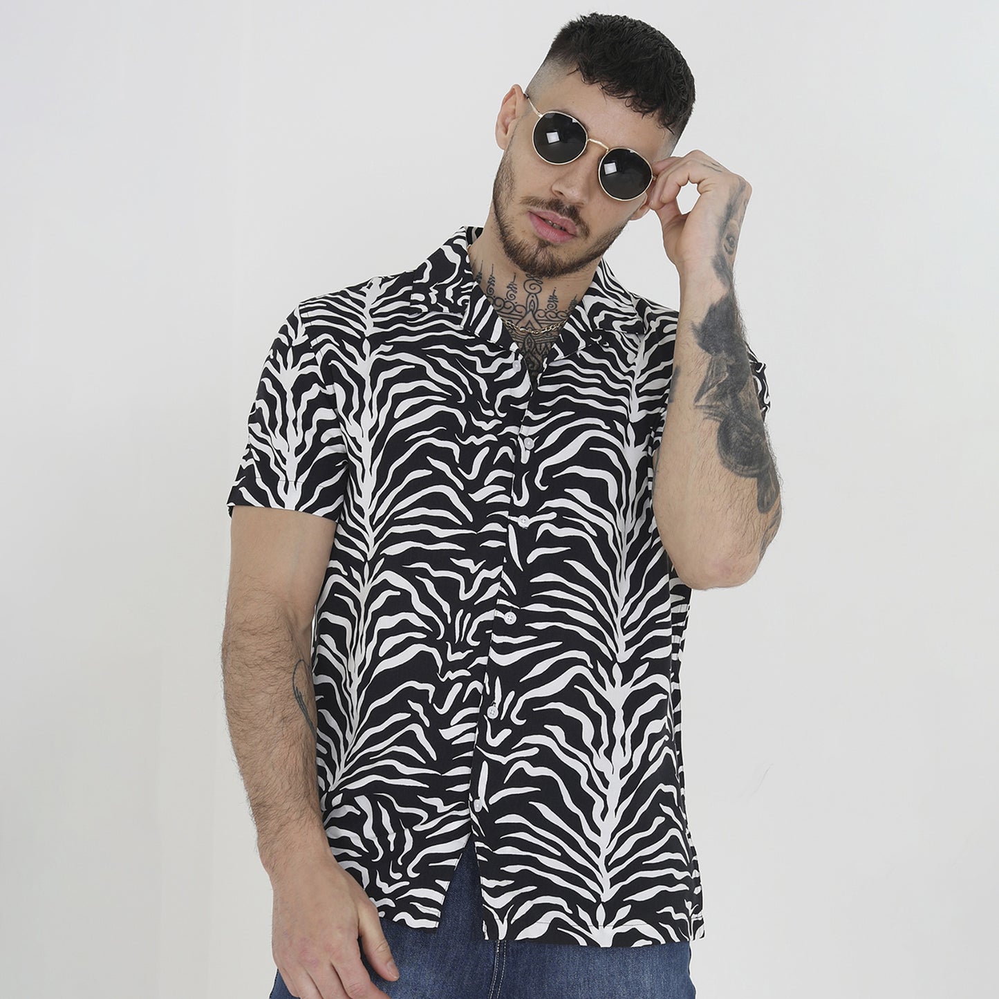 Brave Soul White Short Sleeve Print Shirt - White Image 1