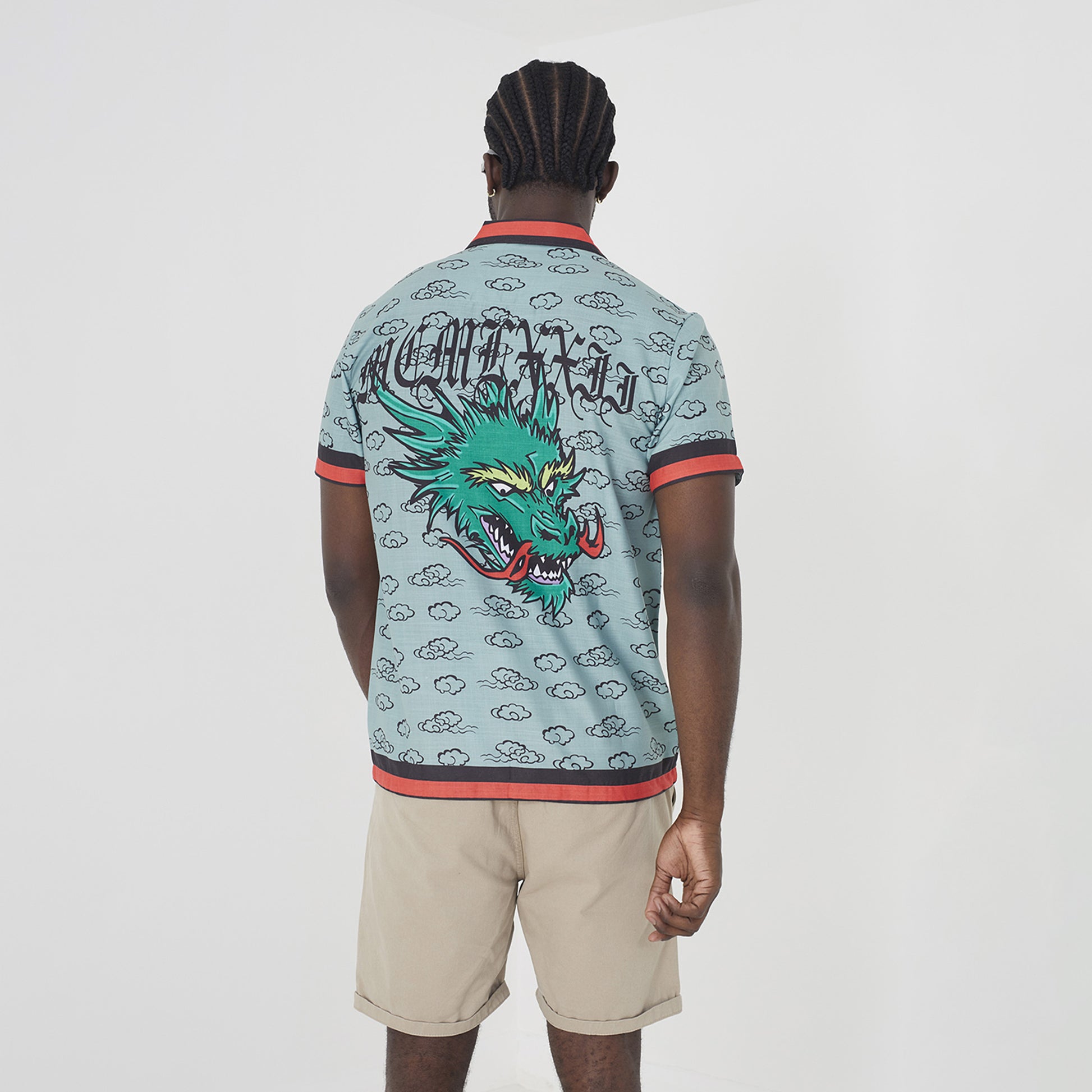 Brave Soul Pale Green Graphic Print Short Sleeve Shirt - Pale Green Image 2