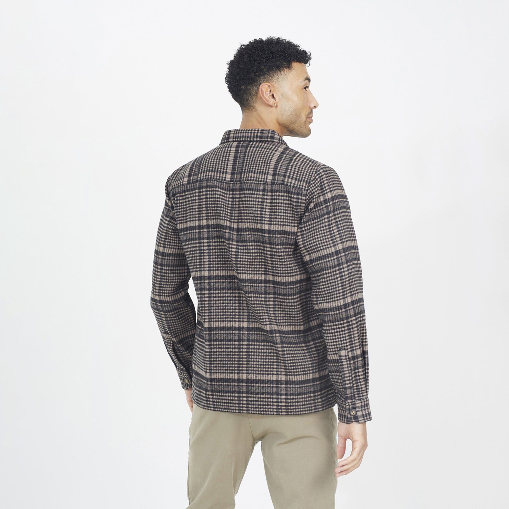 Brave Soul Black Cotton Blend Long Sleeve Check Shirt - Black Image 2