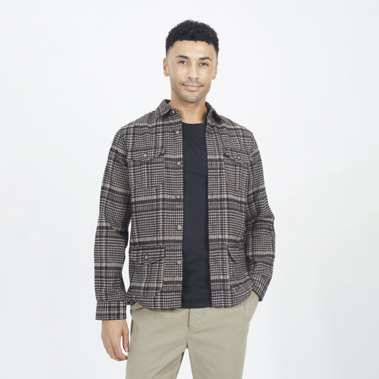 Brave Soul Black Cotton Blend Long Sleeve Check Shirt - Black Image 1