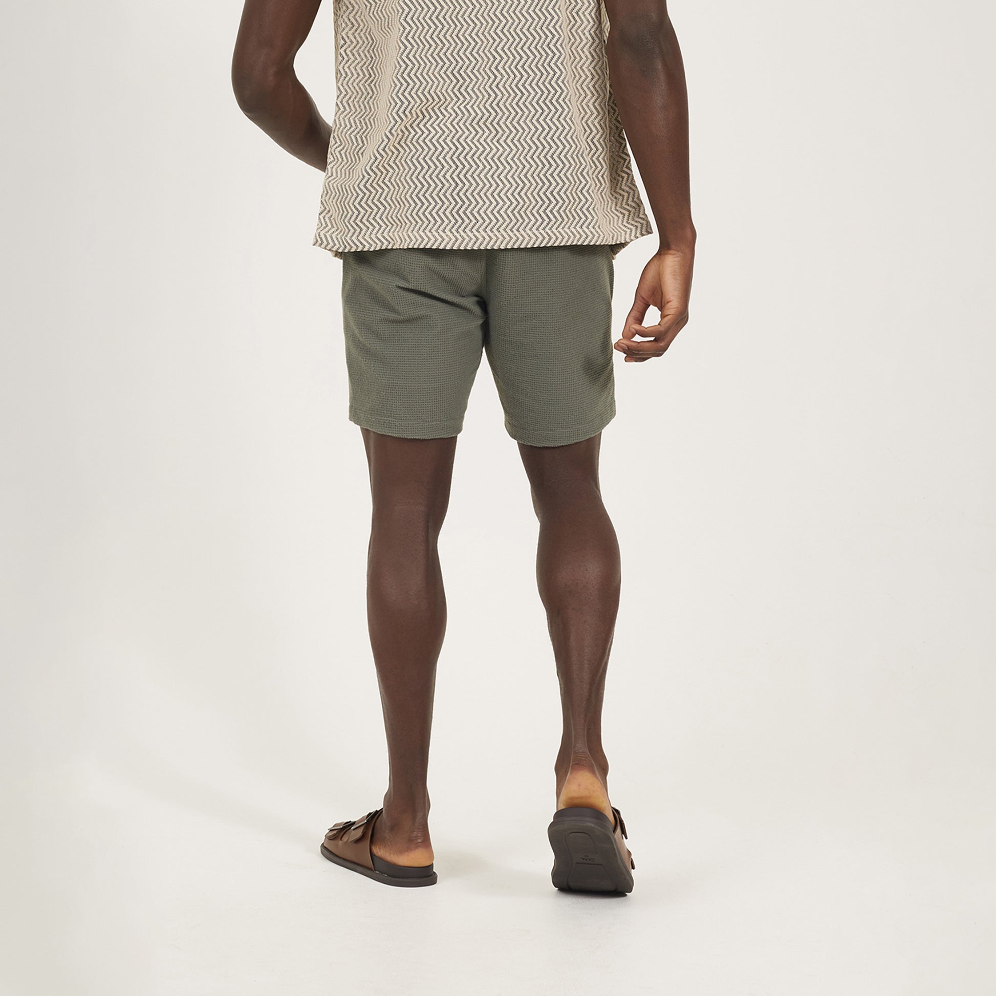 Brave Soul Pale Green Seersucker Shorts - Pale Green Image 2