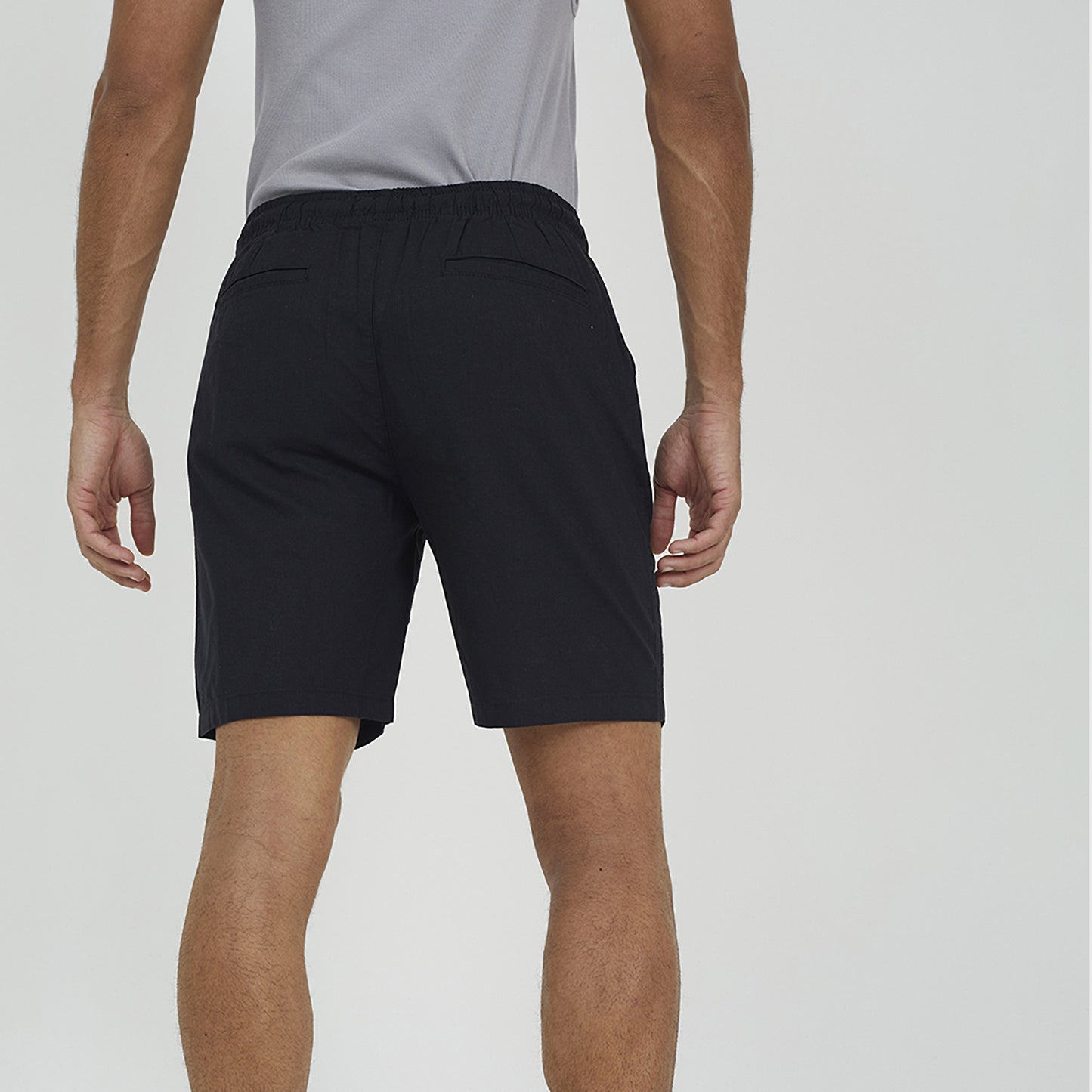 Brave Soul Black Recycled Cotton Elasticated Waist Shorts - Black Image 2