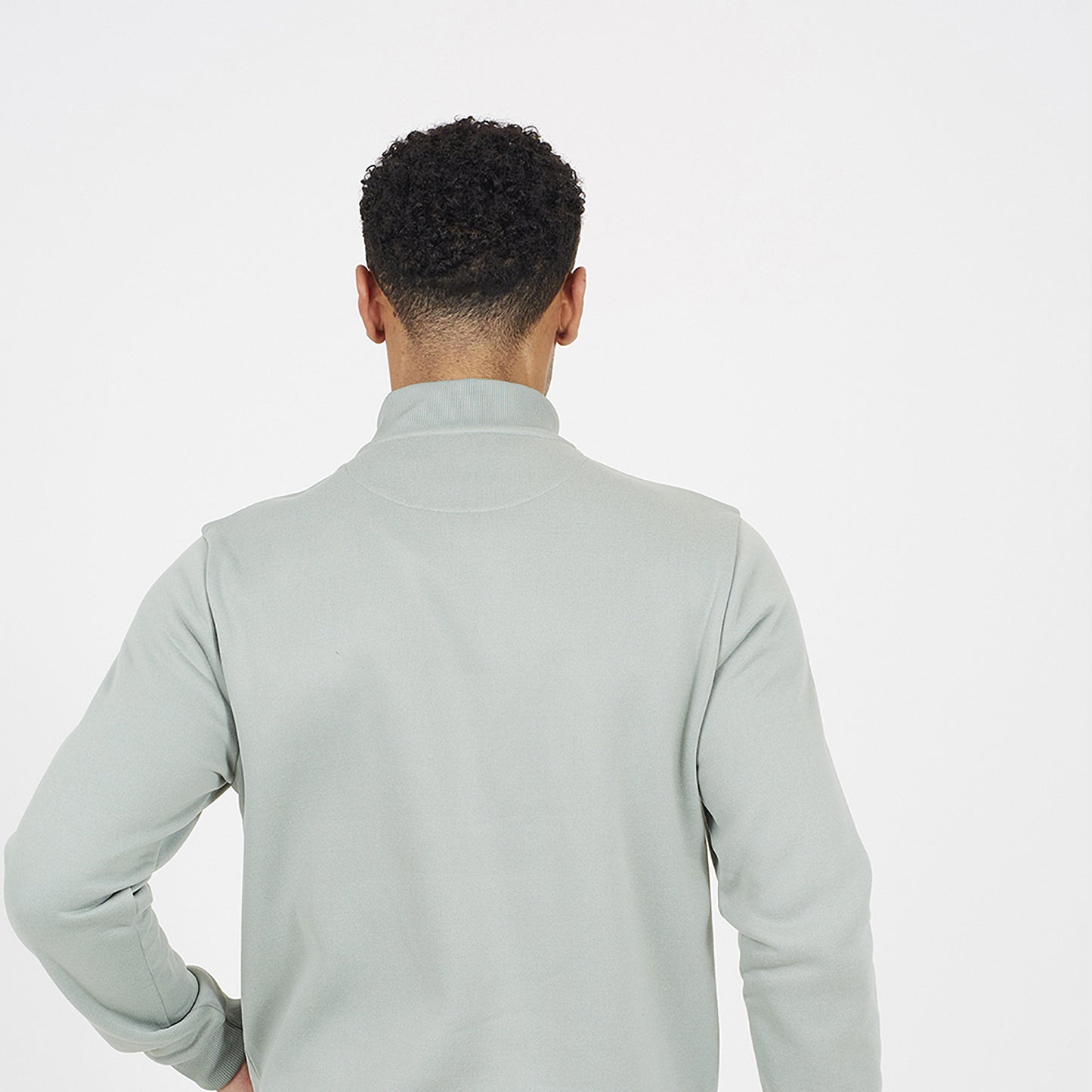Brave Soul Green Funnel Neck 1/4 Zip Sweatshirt - Green Image 2