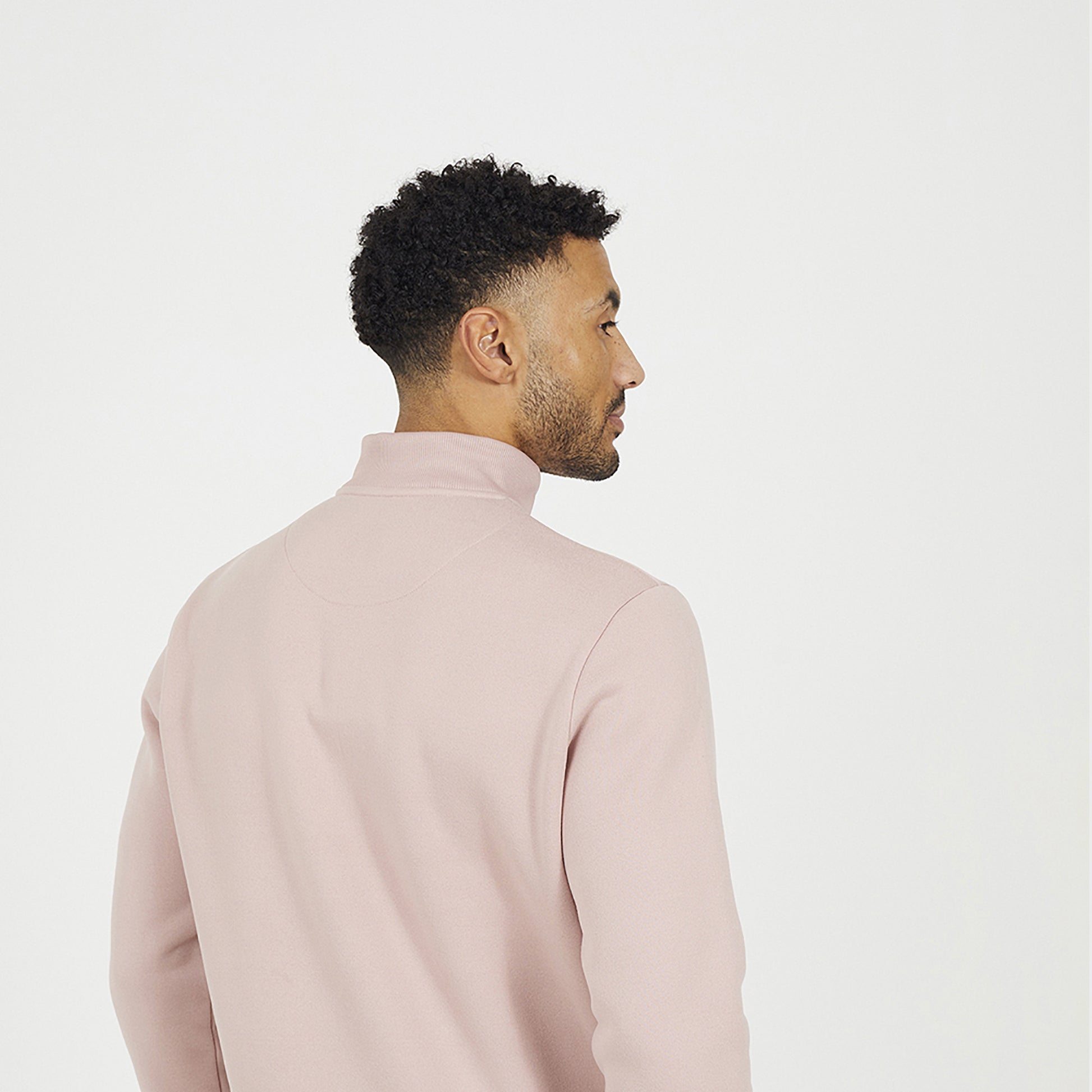 Brave Soul Pink Funnel Neck 1/4 Zip Sweatshirt - Pink Image 2