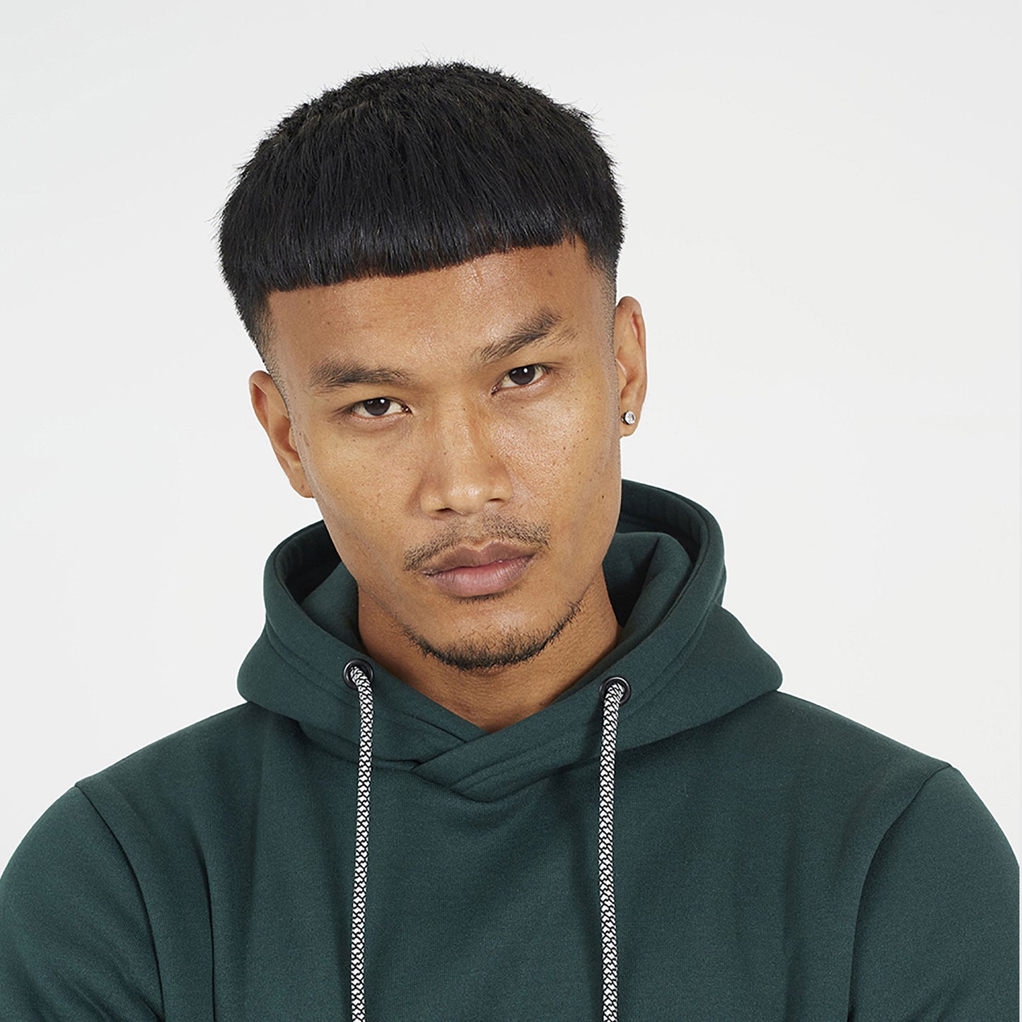 Brave Soul Dark Green Hoodie with Crossover Neck - Dark Green Image 3