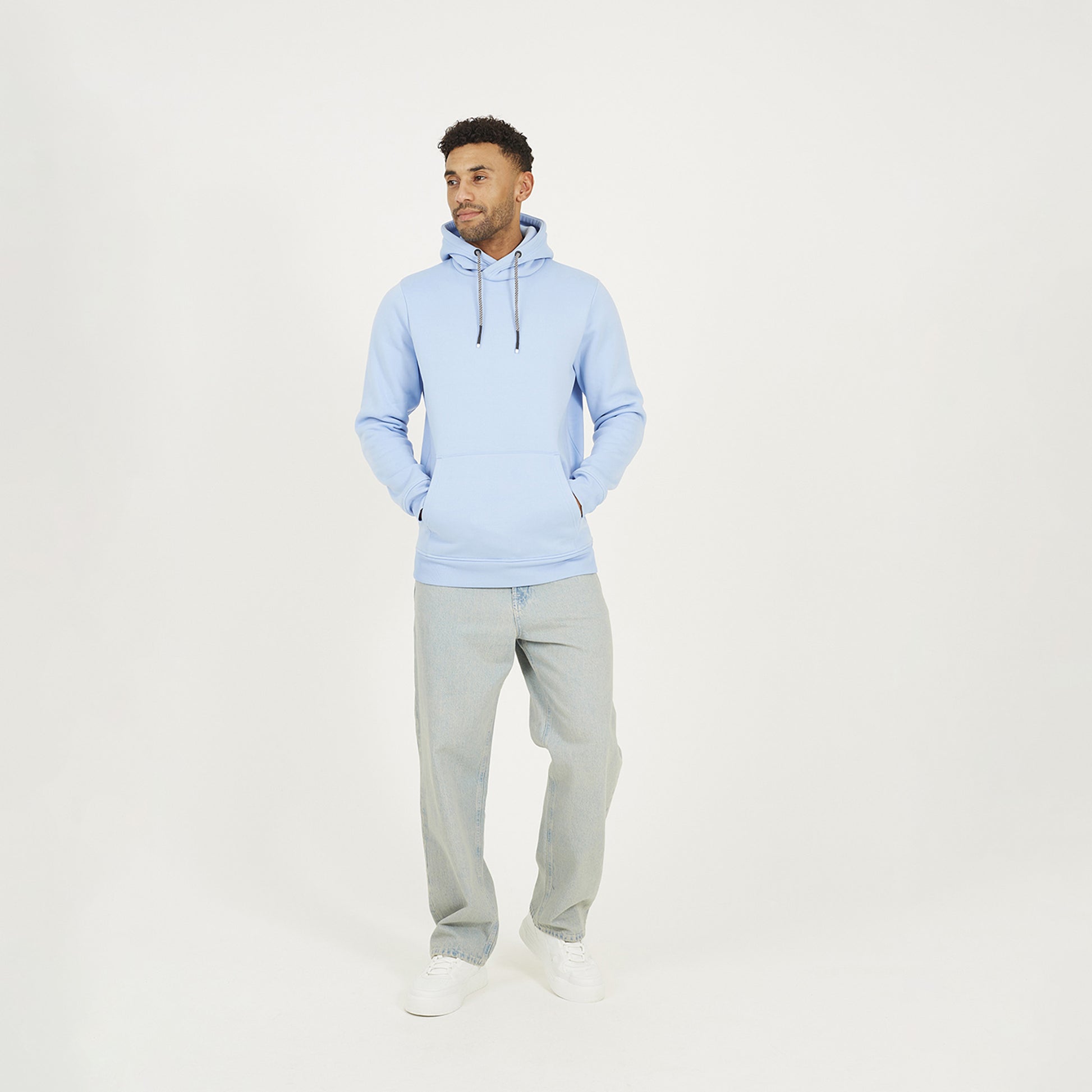 Brave Soul Blue Hoodie With Kangaroo Pocket - Blue Image 3