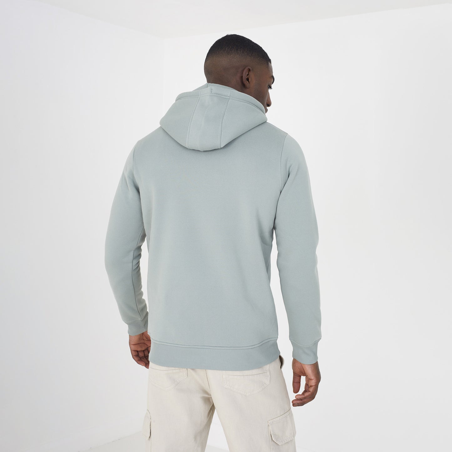 Brave Soul Light Green Zip Through Hoodie - Light Green Image 2