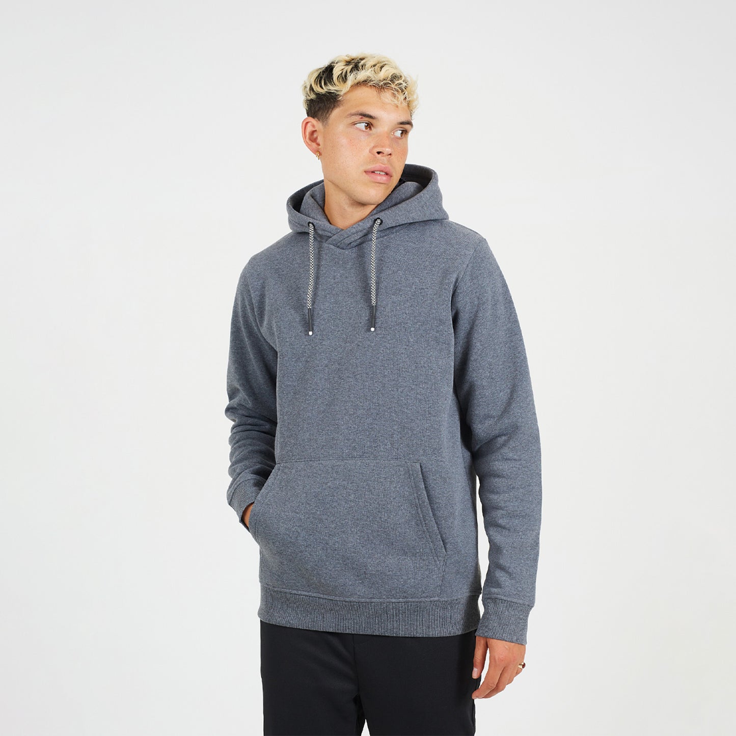 Brave Soul Charcoal 2 Pack Overhead Hoodies - Charcoal Image 1