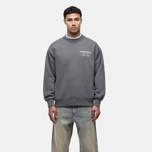 Good For Nothing Grey Graphic Back Print Crew Neck Sweatshirt - Grey Image 1