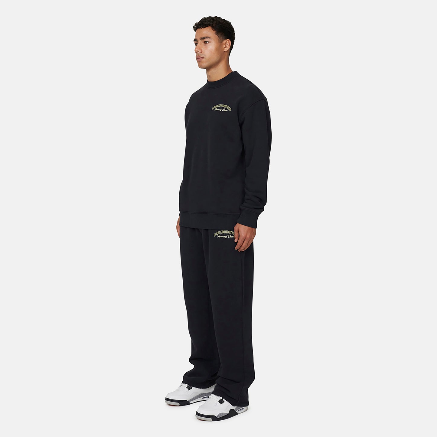 Good For Nothing  Black Graphic Back Print Crew Neck Sweatshirt - Black Image 4